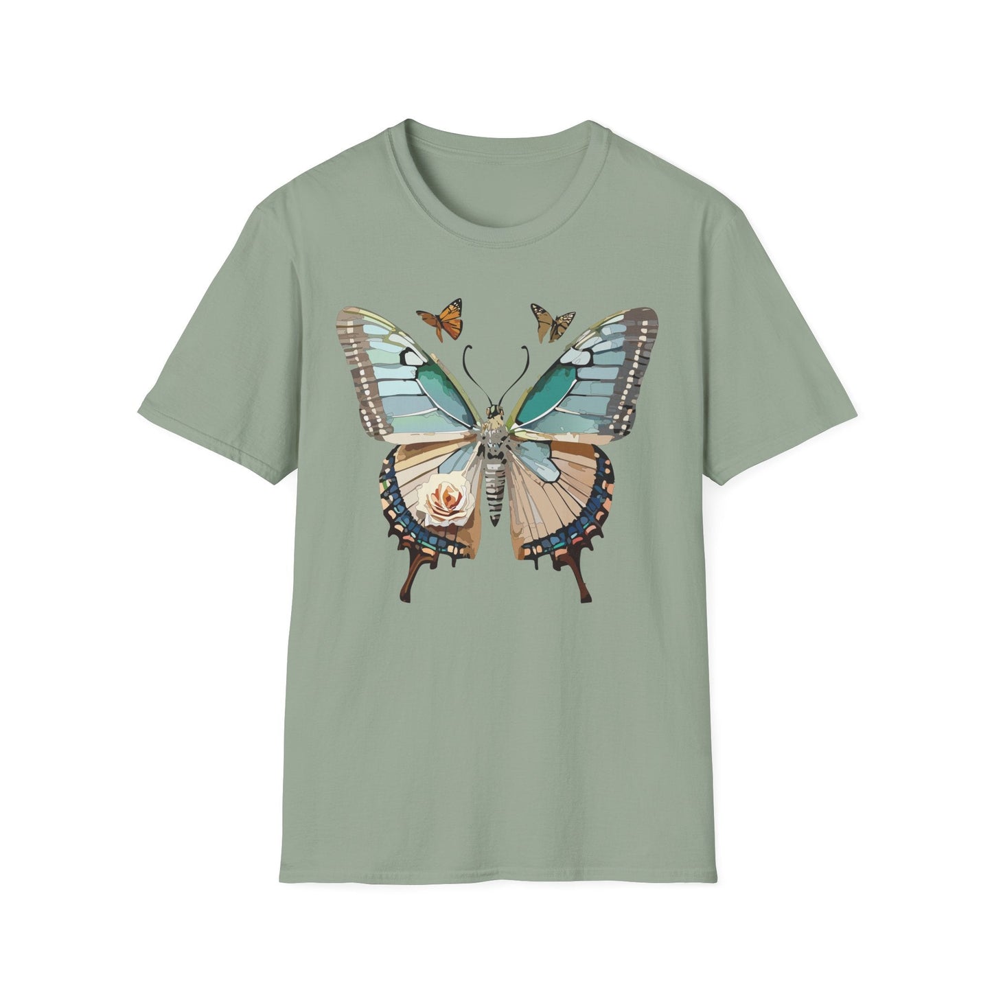 Butterfly Shirt Unisex T Shirt Monarch Print Softstyle Premium Gildan 64000 Cotton Tee