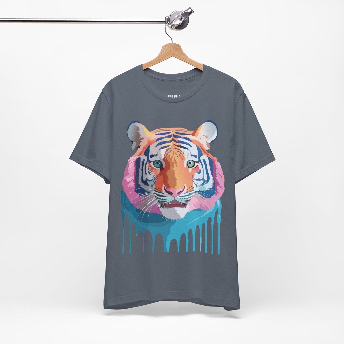 Tiger Graphic Unisex 100 Cotton Vintage Art with Animal Tee 17