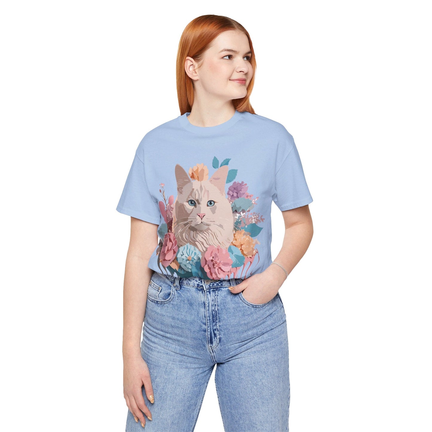 Cat Graphic Tee Unisex Short Sleeve Shirt With Vintage Art Adelpha