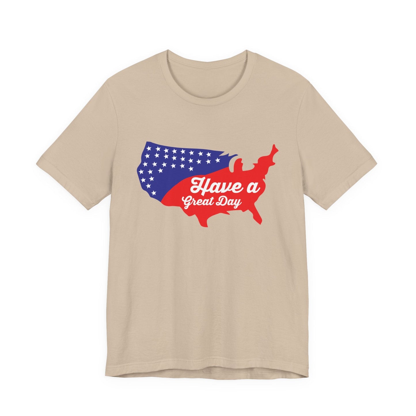 USA Map Patriotic Graphic Unisex Cotton T-Shirt 021