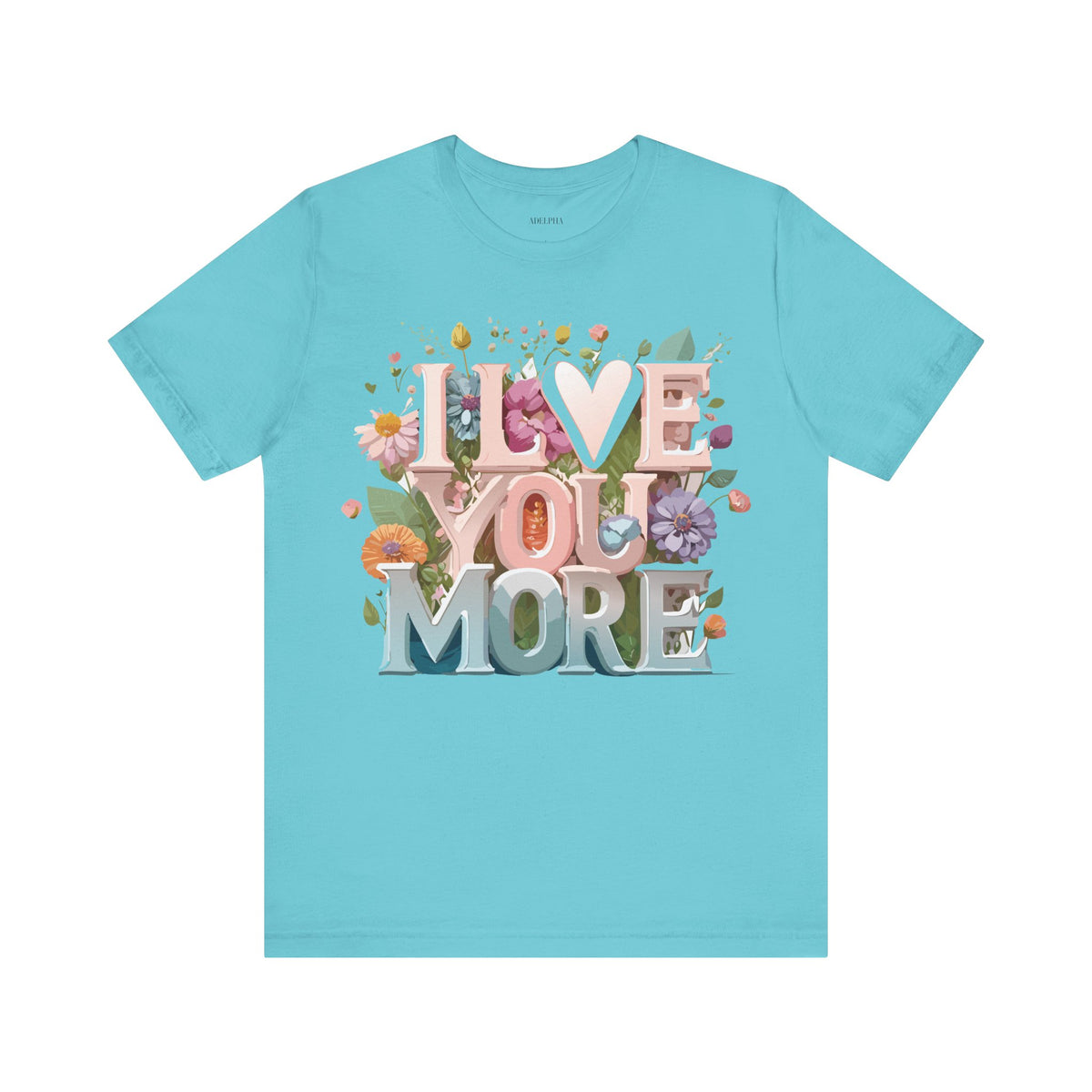 Valentine's Day Graphic Unisex Cotton Bella+Canvas Tee with Floral Art Design d136