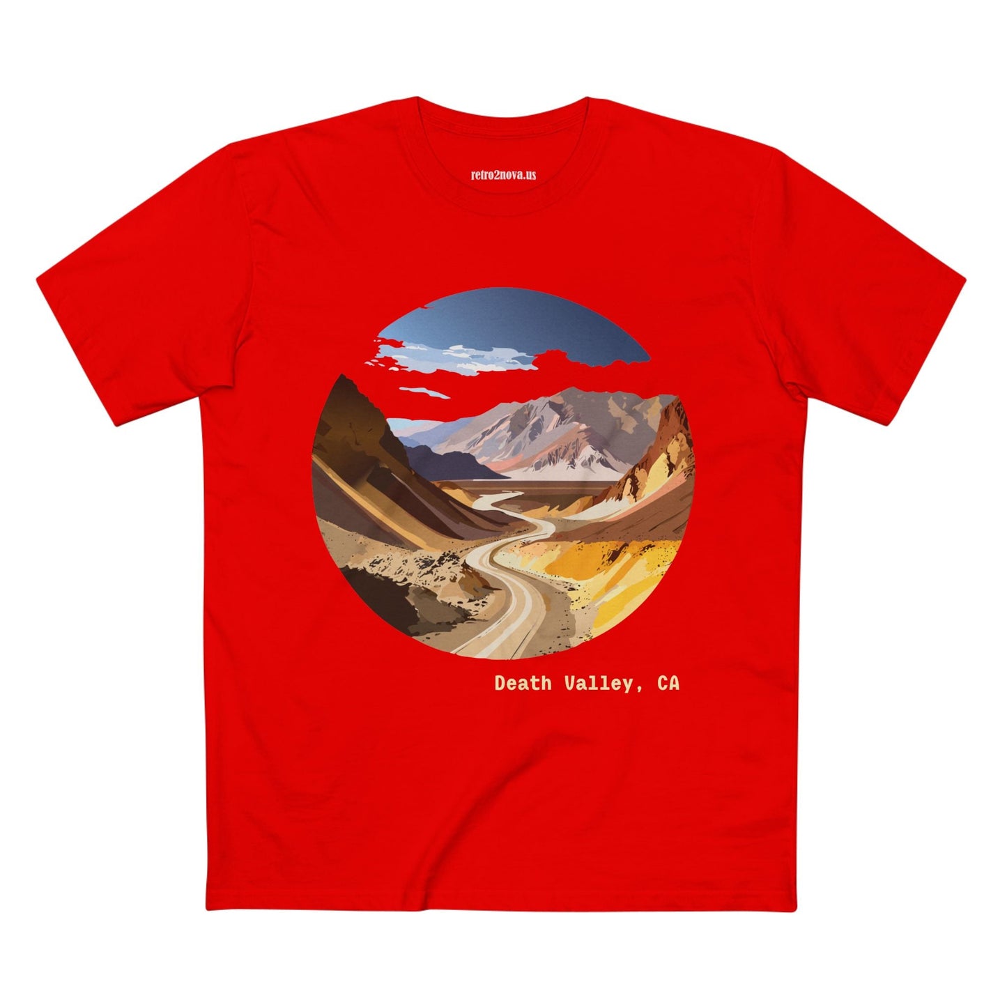 Travel Shirt Unisex Death Valley Tee With Original Art Design By Retro2Nova Premium Cotton Staple