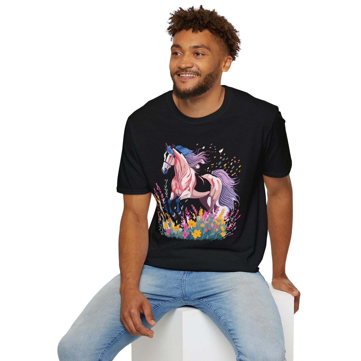 Horse Shirt Unisex Tee Animal Print Gildan Softstyle 64000 Ring Spun Cotton