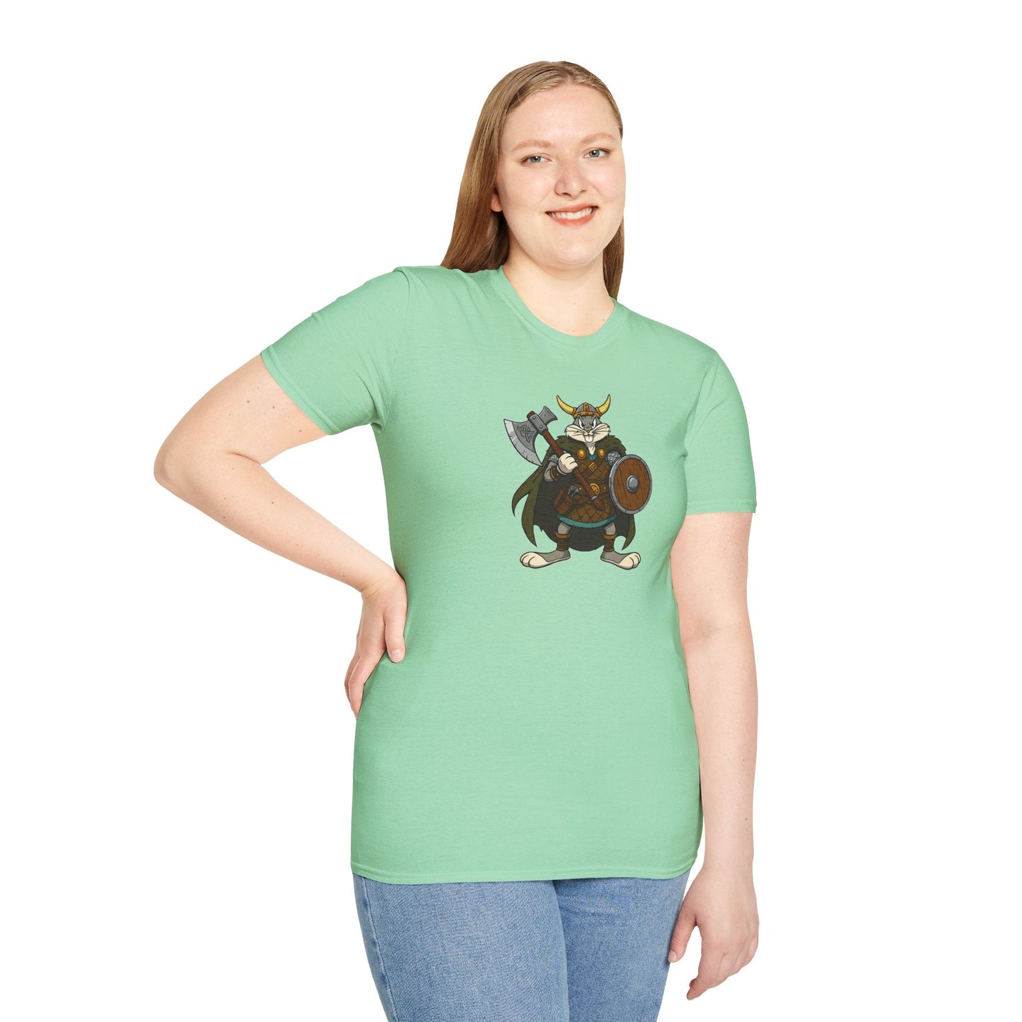 Cartoon Bunny Graphic Unisex Cotton Animal Animation Artwork Design Tee 6