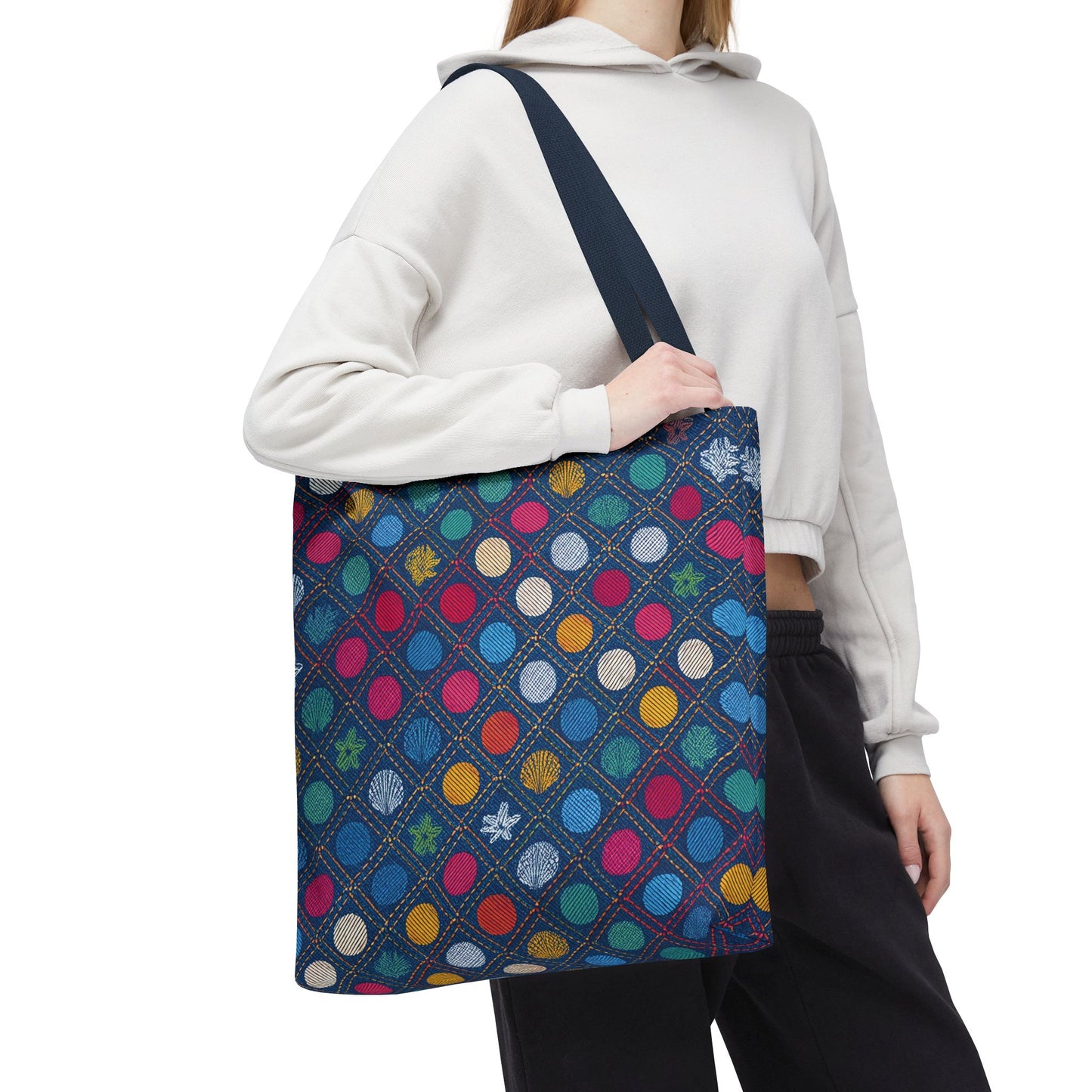 Denim Fabric Imitation Print Unisex Canvas Bag Poly Spun 3 Sizes Tote Bag 182-6