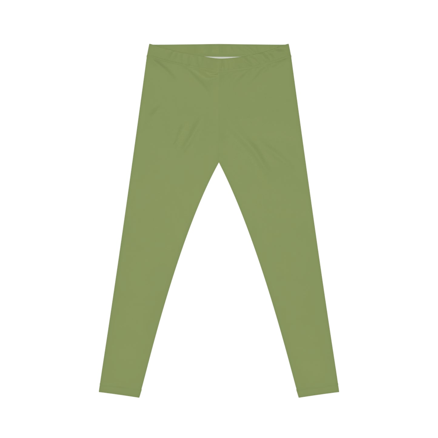 Palm Leaf Green Color Women's Poly-Span Casual Leggings XS-2XL