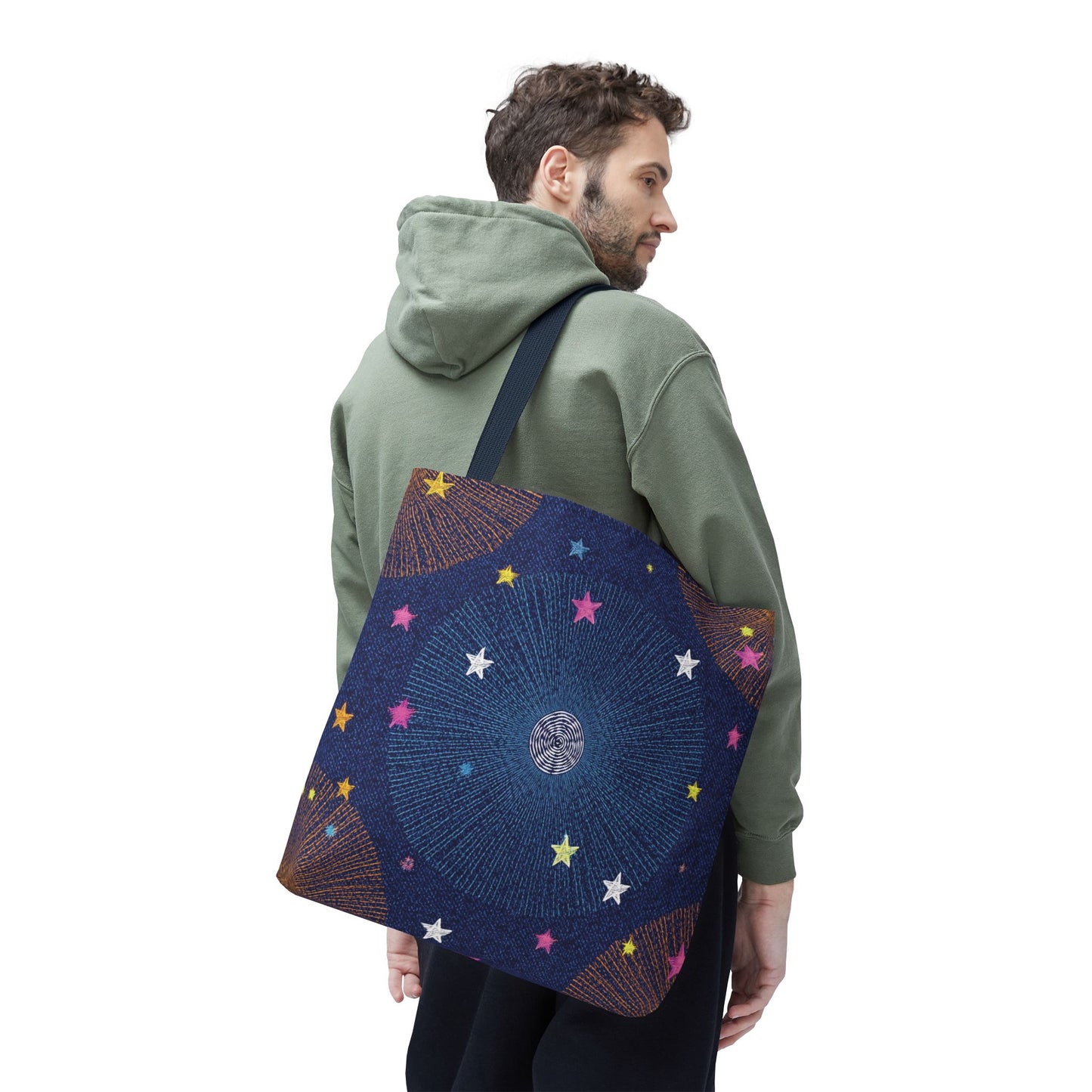Denim Fabric Imitation Print Unisex Canvas Bag Poly Spun 3 Sizes Tote Bag 183-8