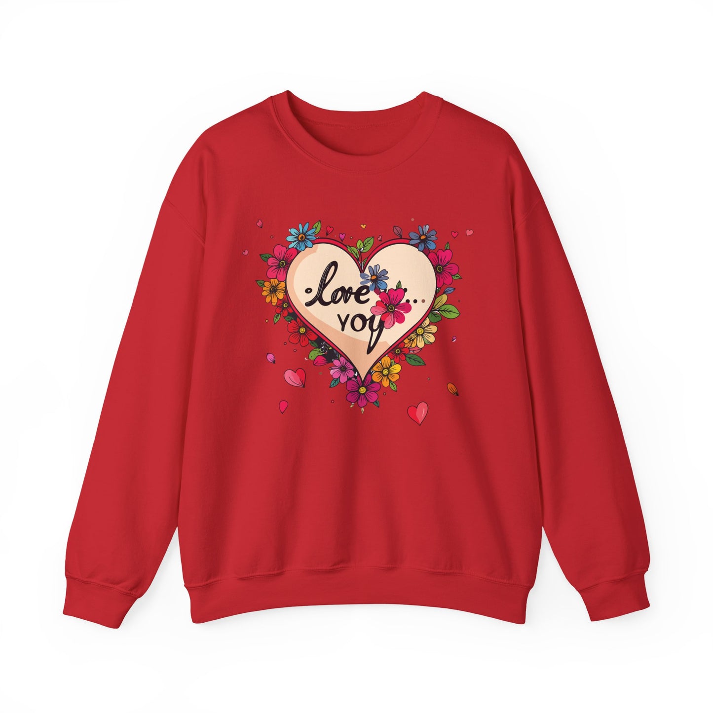 Big Heart Sweatshirt, Floral Heart Sweatshirt, Floral Love Sweatshirt, Valentine's Day Sweatshirt, Heart Floral Sweatshirt 109