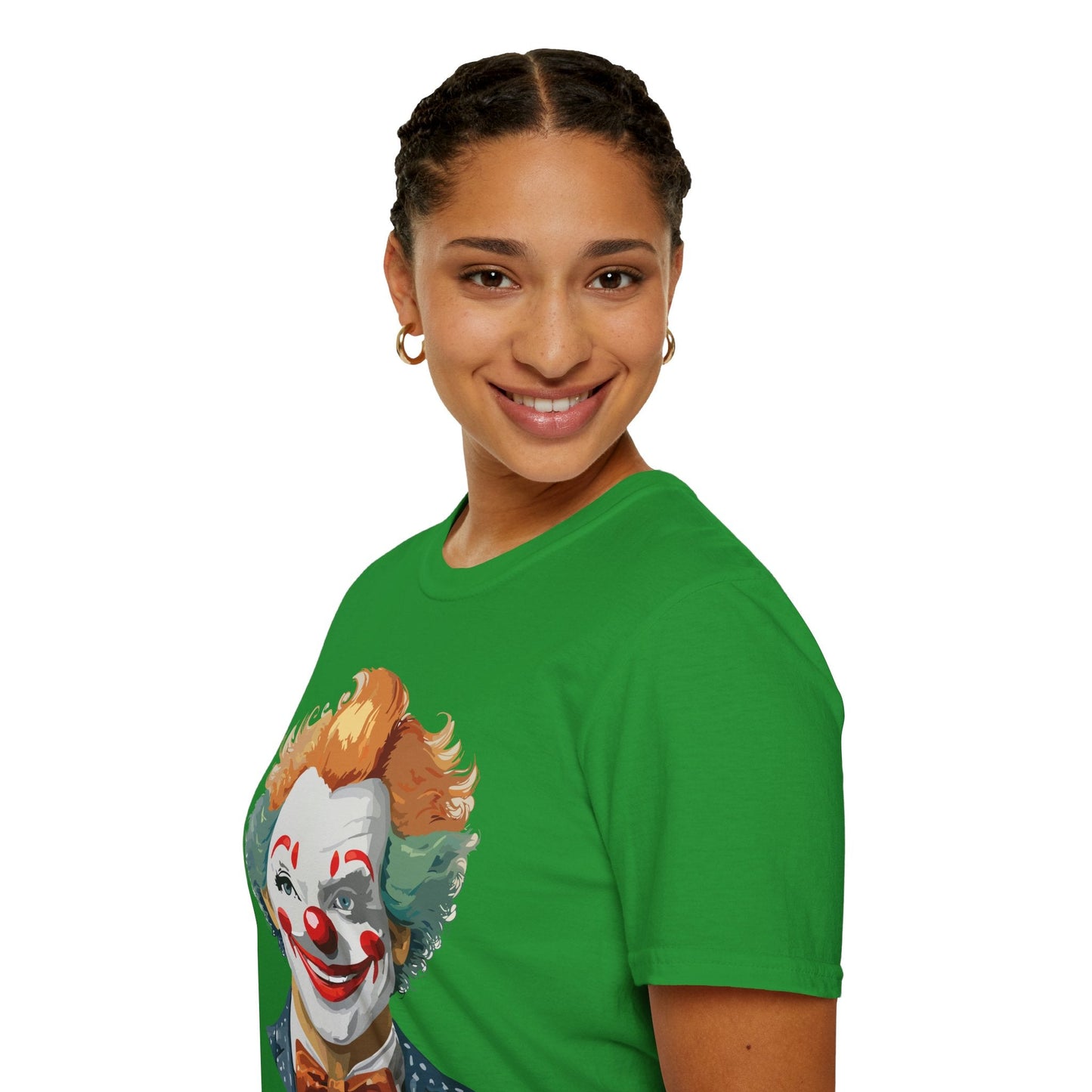 Unisex Short Sleeve Softstyle Clown T Shirt With Funny Man Circus Theme Tee Gildan 64000