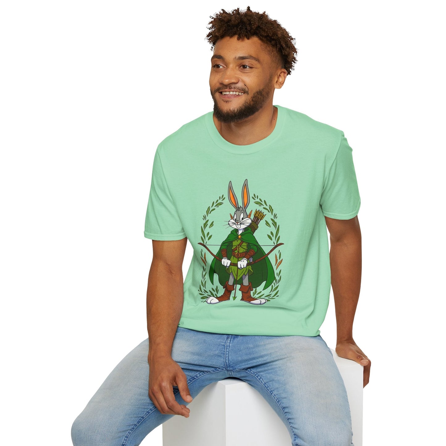 Cartoon Bunny Graphic Unisex Cotton Animal Animation Artwork Design Tee 46
