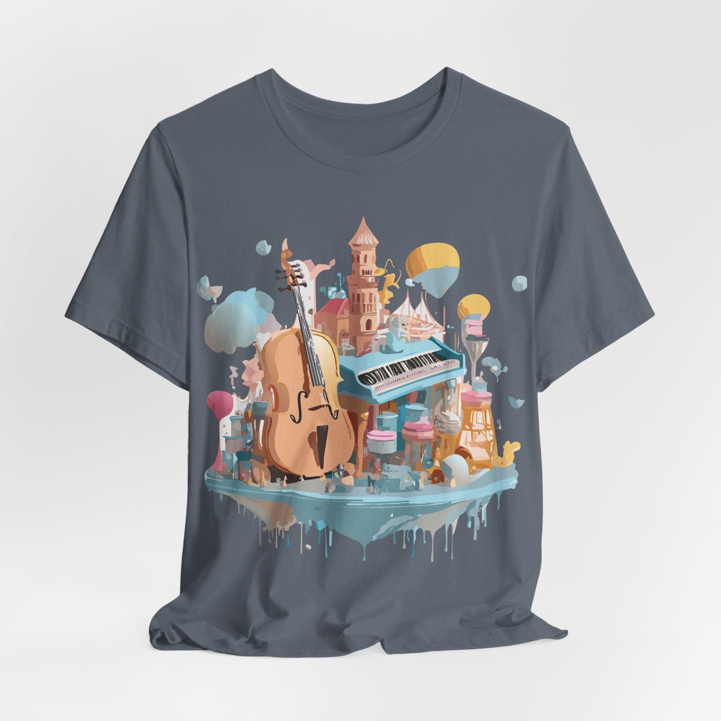 Music Graphic Tee Unisex Vintage Art Design By Adelpha Premium Short Sleeve T Shirt