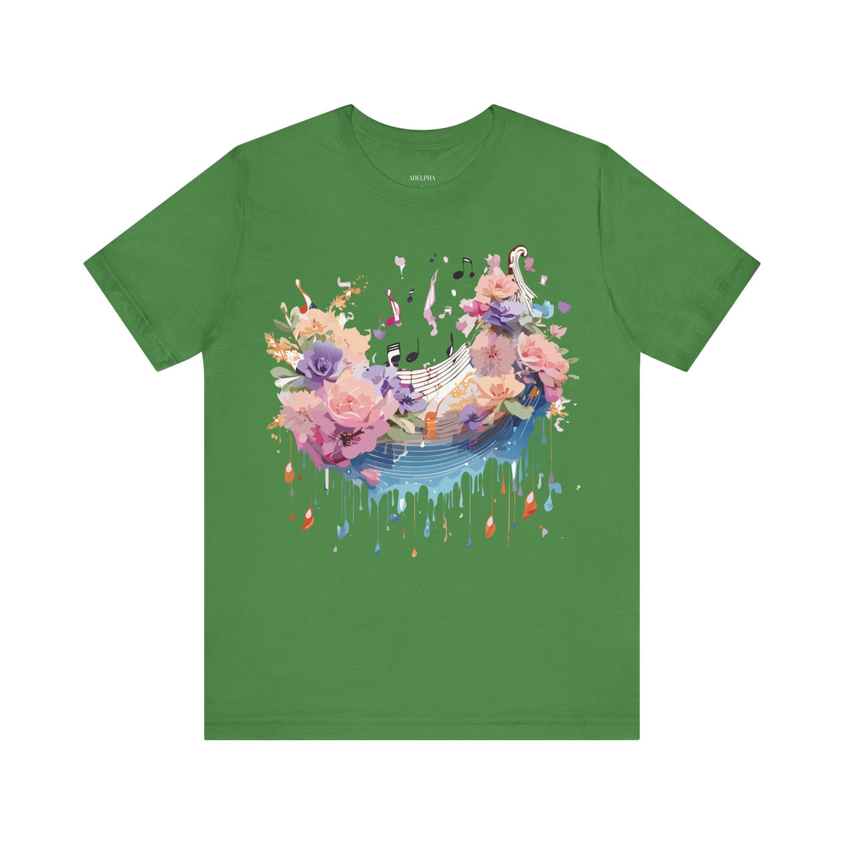 Music Graphic Unisex Cotton Bella+Canvas Tee with Art Design m84
