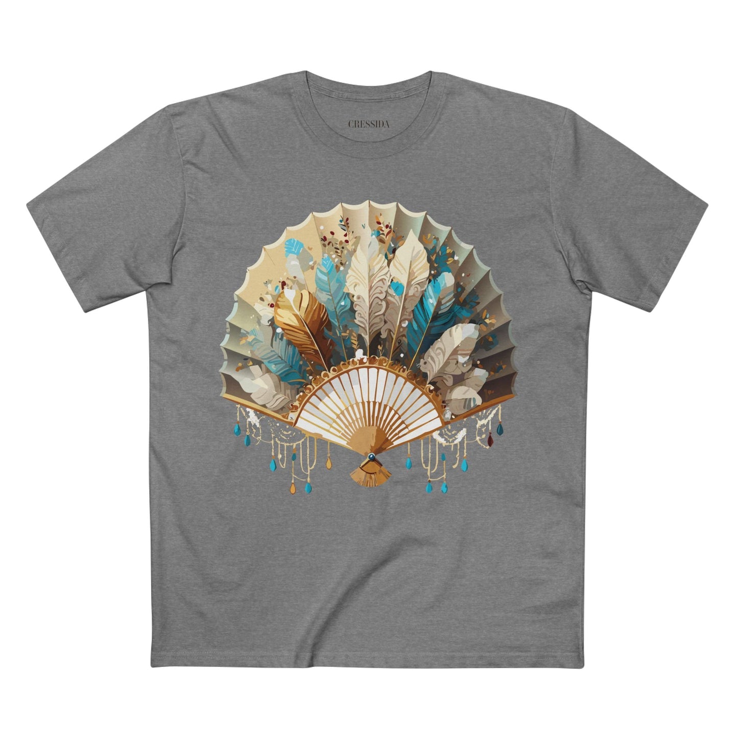 Antique Fan Graphic Design T-Shirt Unisex 100 Cotton Floral Carnival Artwork Tee 9