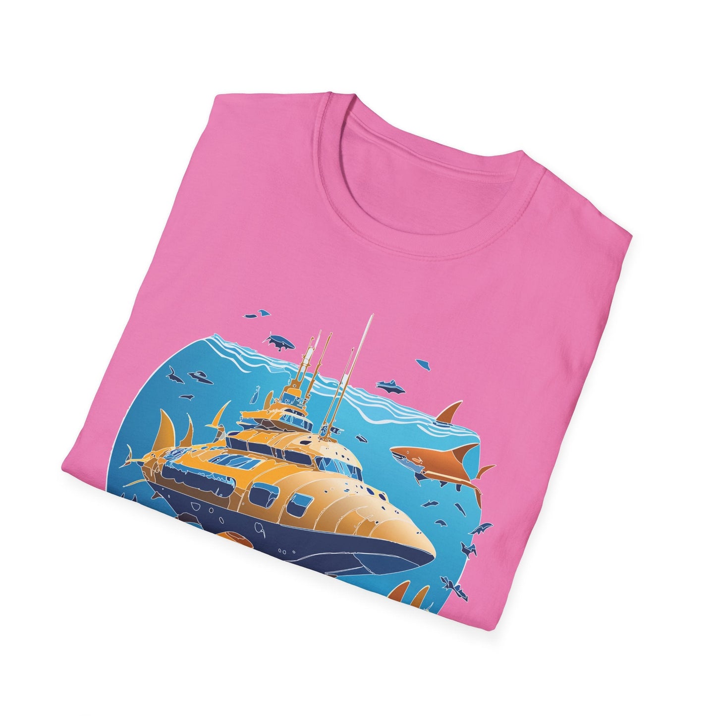 Ocean T Shirt Unisex Gildan Softstyle 64000 100 Percent Cotton Ring Spun U Boat Design Graphic