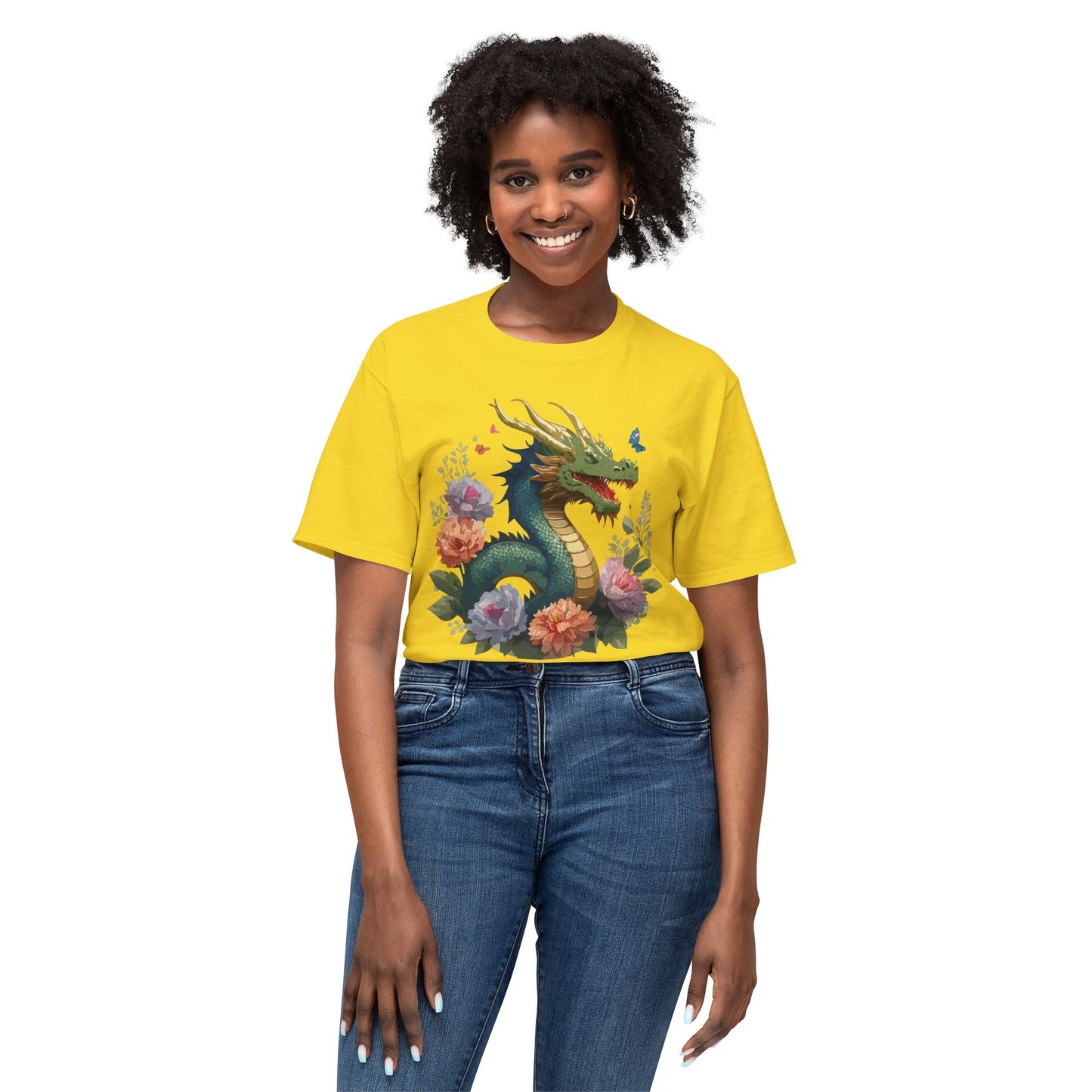 Dragon Art Print T Shirt Unisex HD Cotton Made In USA Full Color