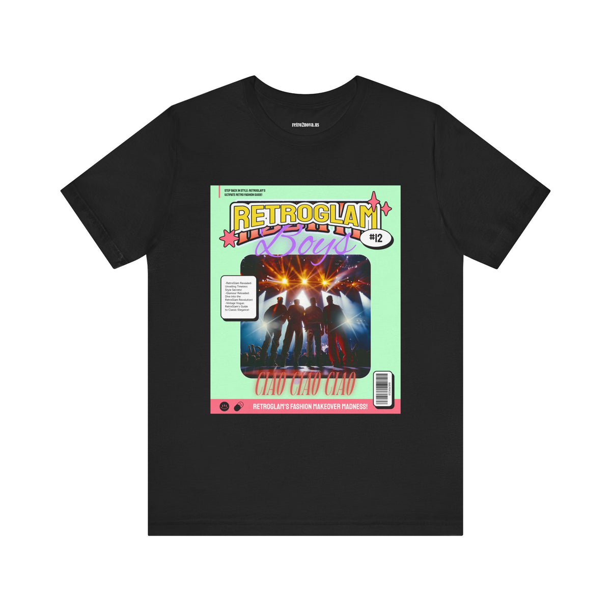 Magazine Cover Graphic Unisex Cotton Bella+Canvas Tee with Retro Poster ab28