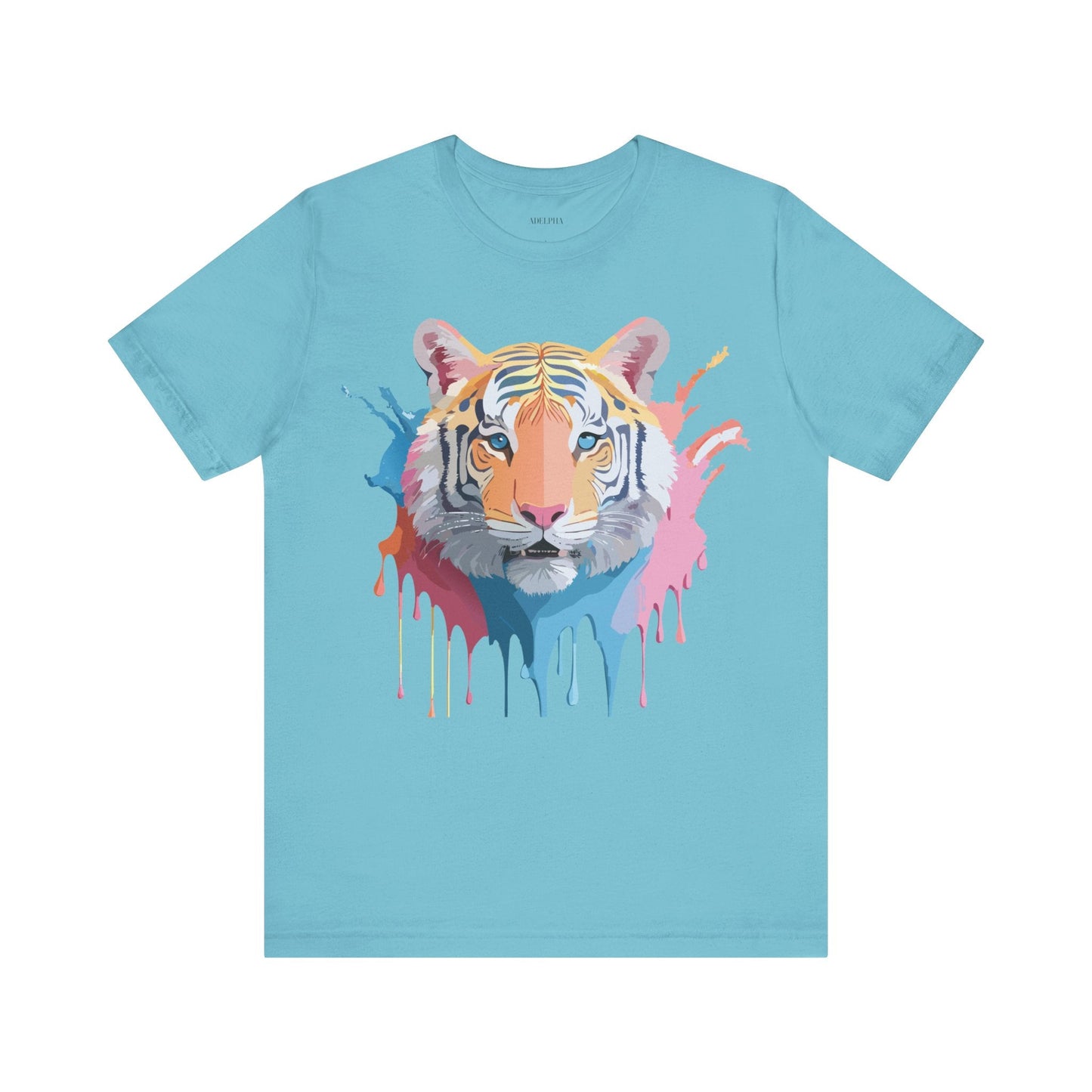 Tiger Graphic Tee Unisex Short Sleeve Shirt With Vintage Inspired Adelpha Artwork