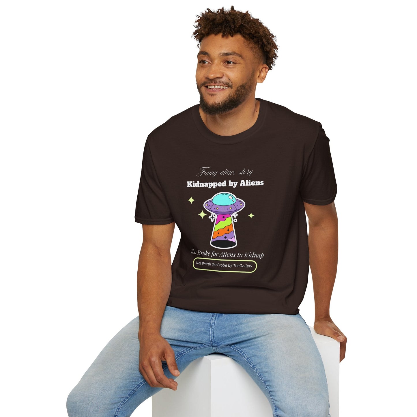 Alien Abduction TShirt Unisex Cotton Kidnapped by Aliens Cute UFO Graphic Tee