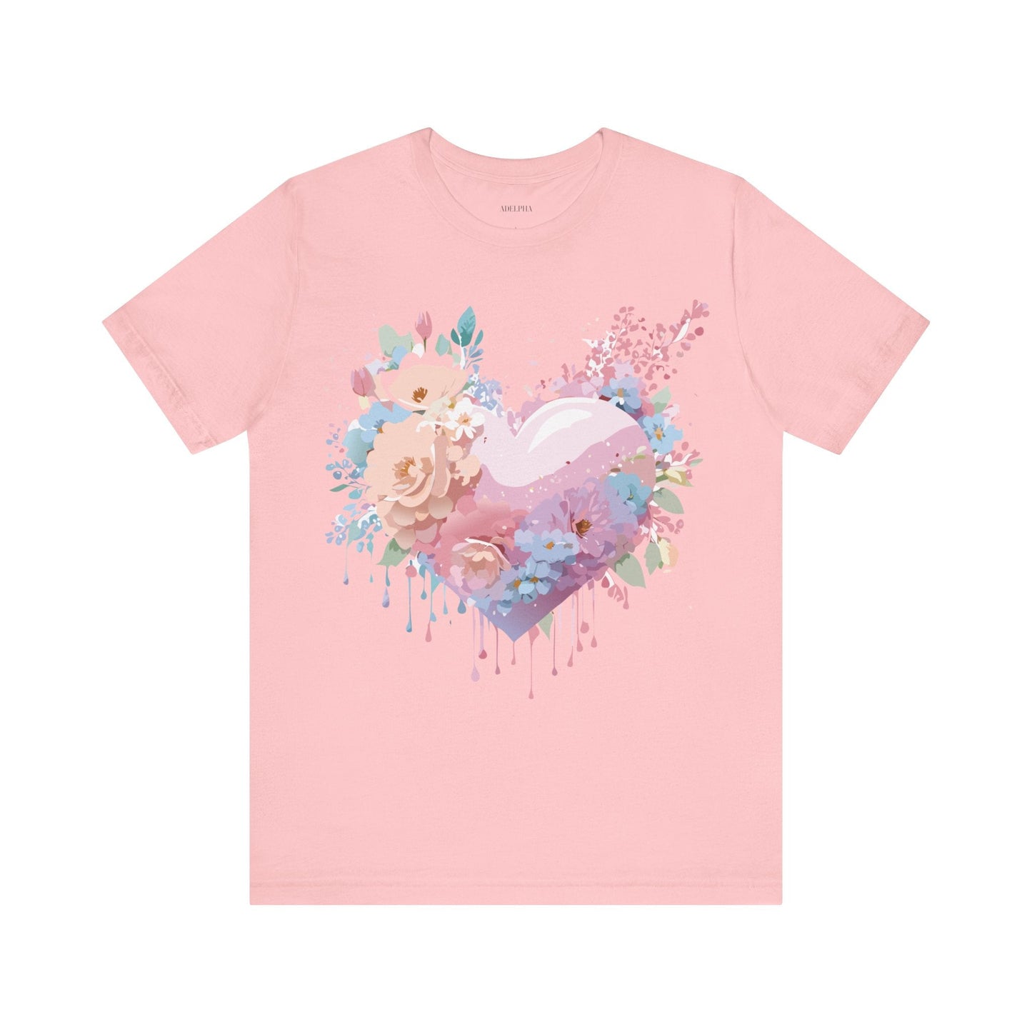 Valentine Day Graphic Unisex 100 Cotton Vintage Artwork with Love and Flower Design Tee 29