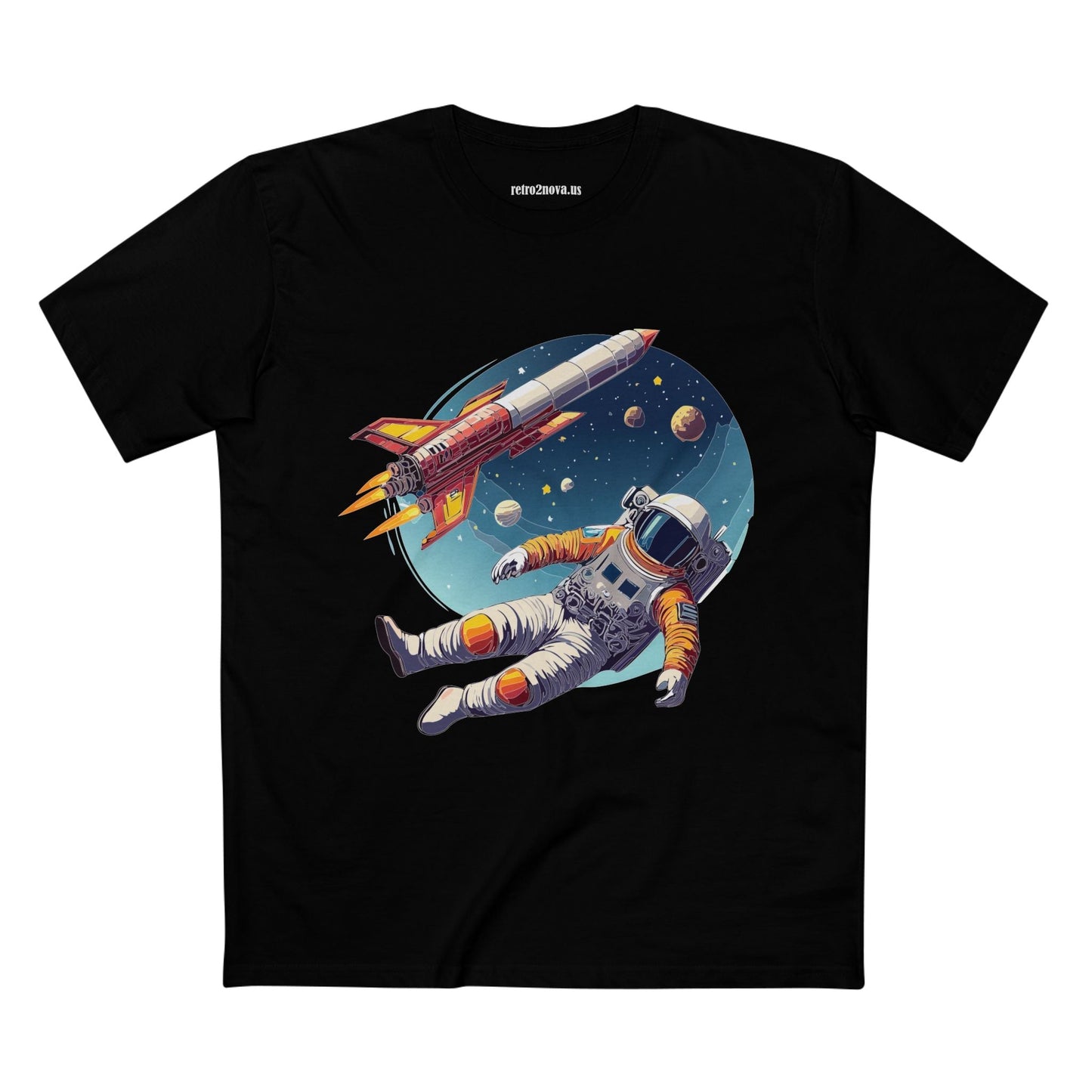 Cosmos Astronaut Shirt Unisex Premium Cotton Tee Original Art Design Retro2Nova Collection