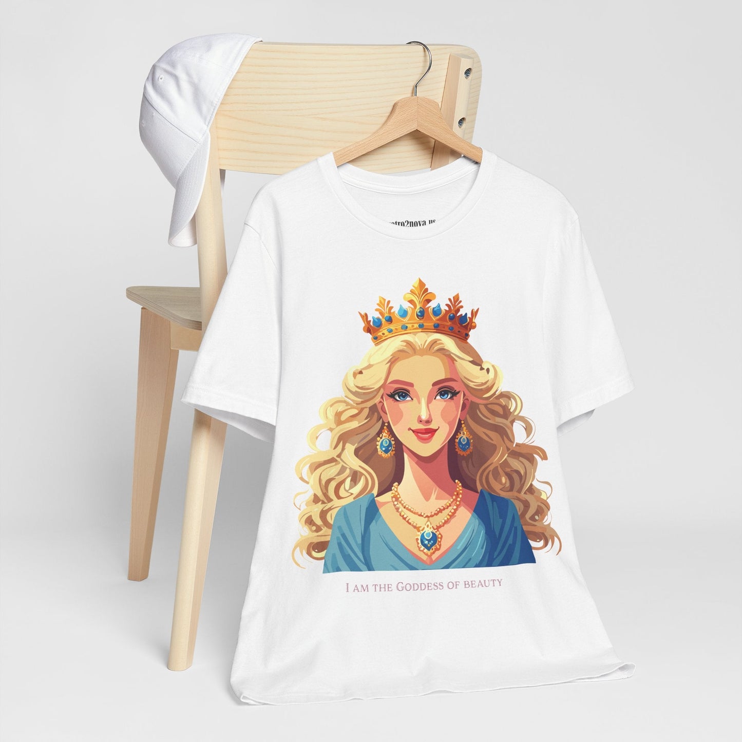Goddess Graphic Cotton Tee Unisex Short Sleeve By Retro2Nova Original Art Vintage Inspired