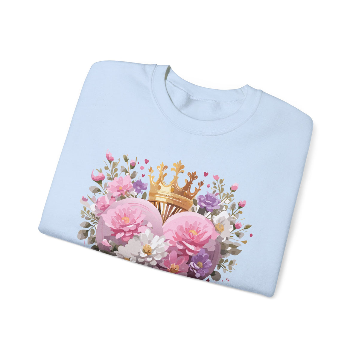 Floral Heart Love Graphic Valentine's Day Sweatshirt Unisex 50/50 Cotton-Poly Sweatshirt w20
