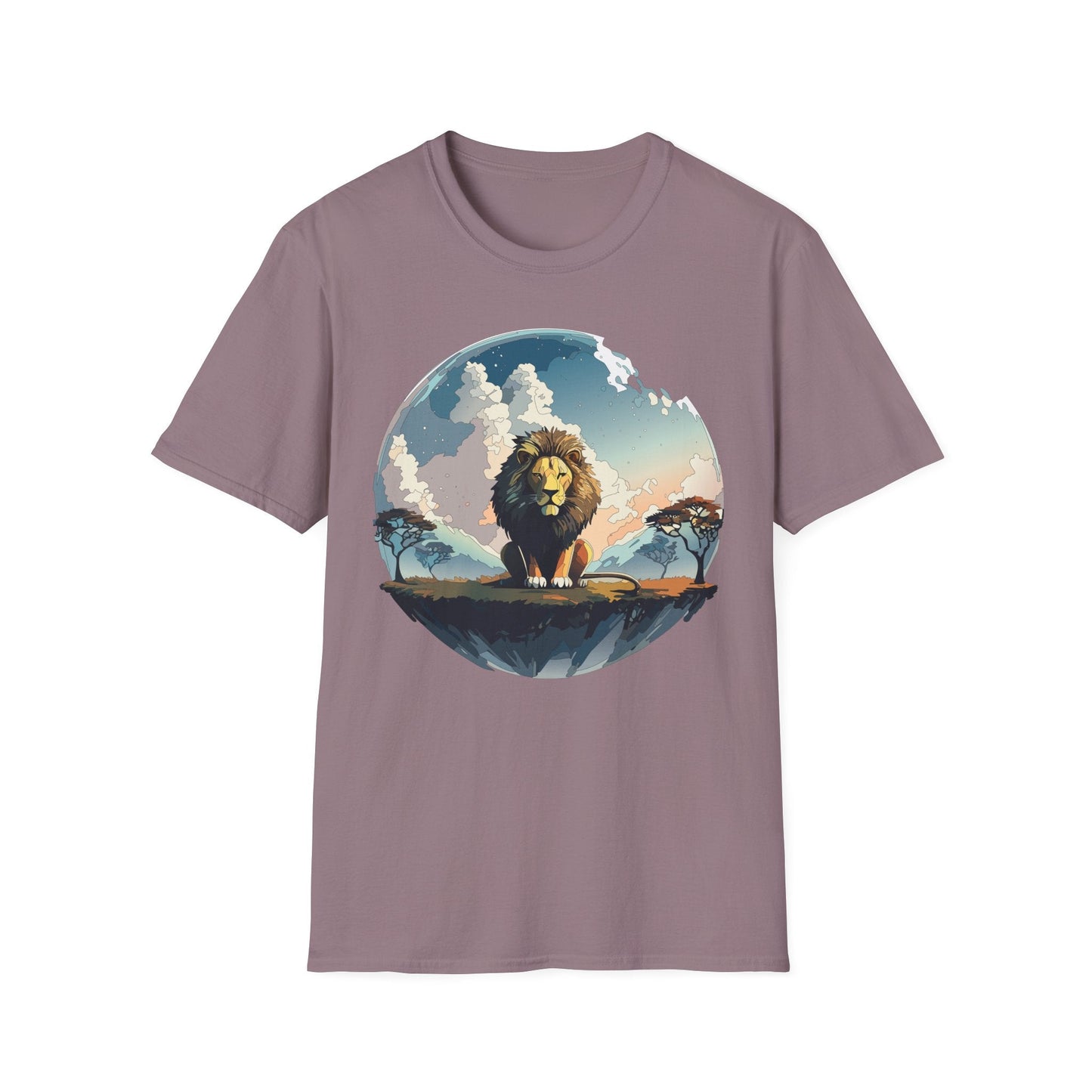 Lion Shirt Unisex Animal Tee Gildan Softstyle 64000 One Hundred Percent Cotton