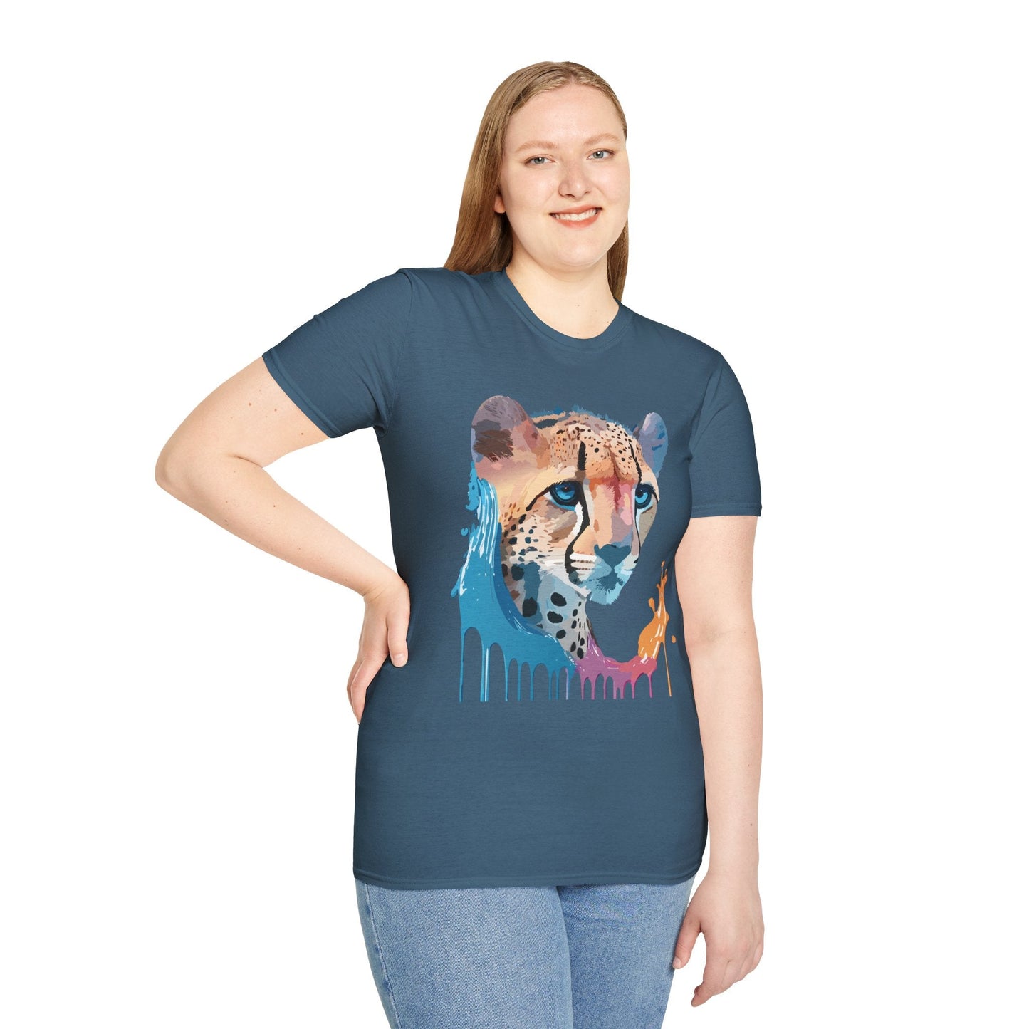 Cheetah Shirt Unisex Tee Softstyle Gildan 64000 100 Percent Ring Spun Cotton