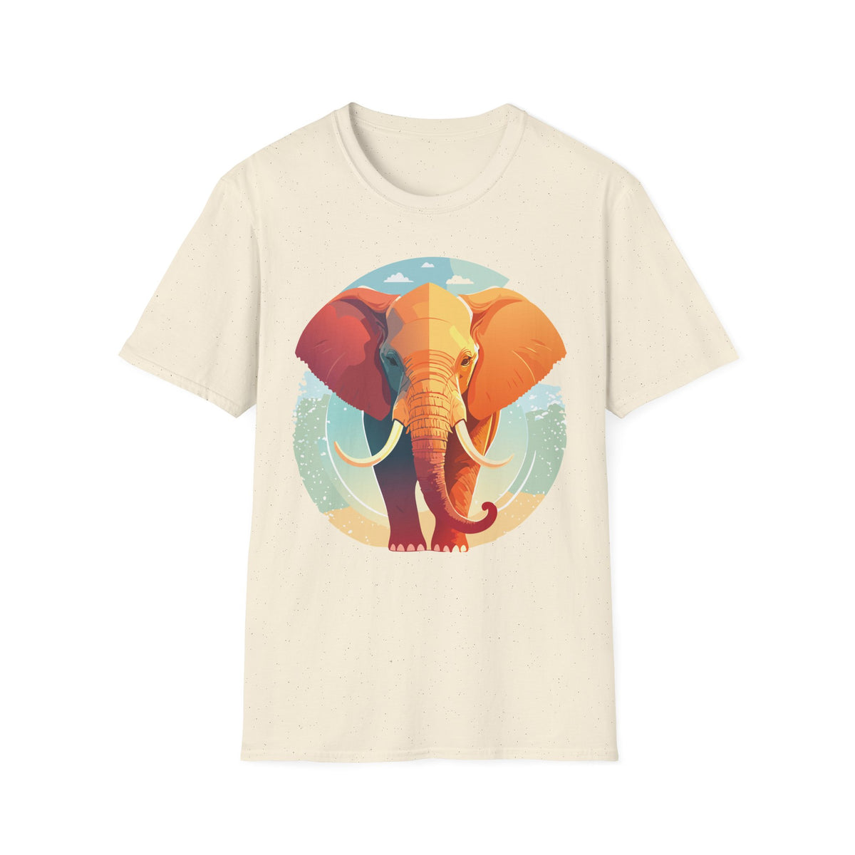 Colorful Elephant Illustration T-Shirt | Vibrant Safari Animal Tee
