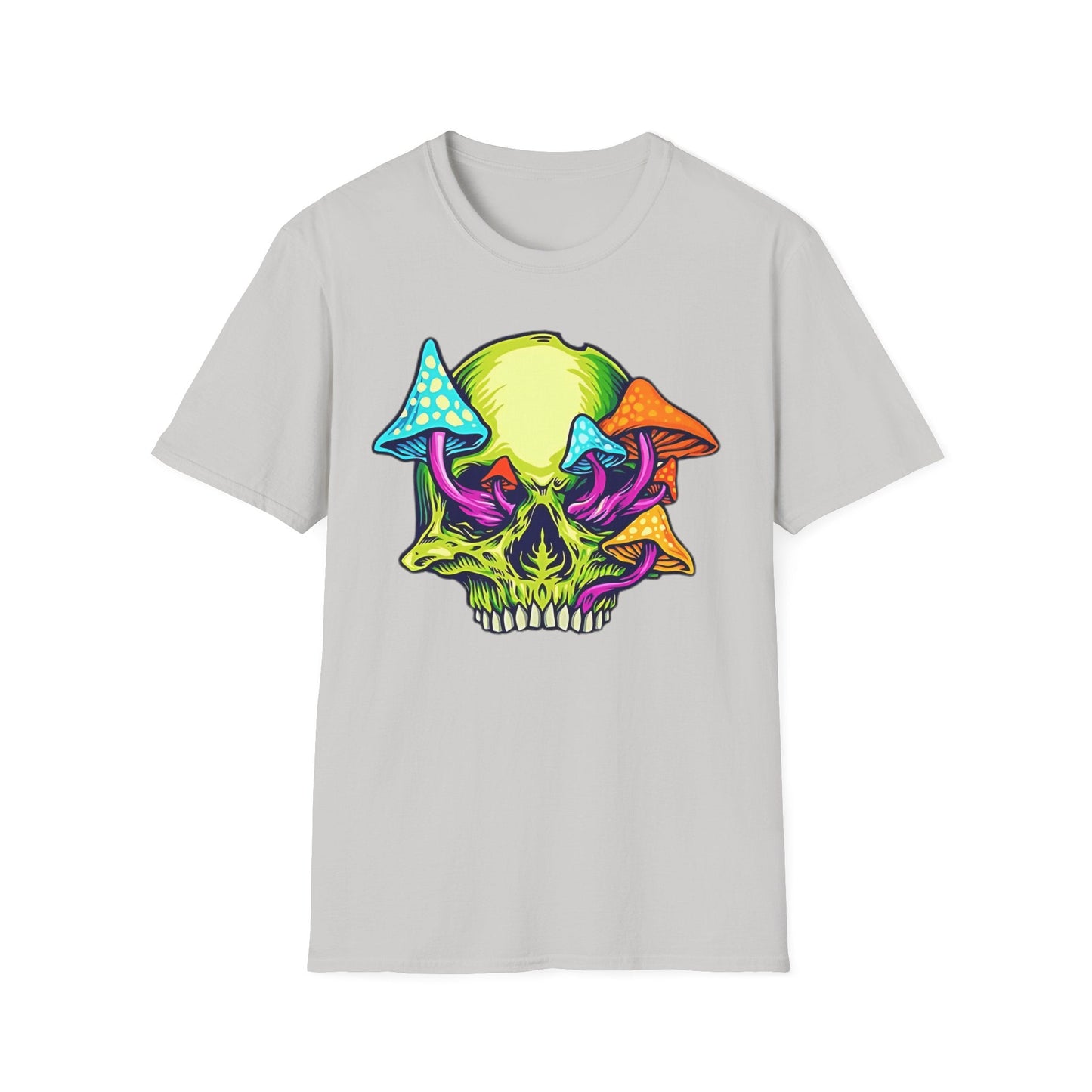Unisex Skull Tee Shirt With Skeleton Art Design Gildan Softstyle 64000 100 Percent Ring Spun Cotton
