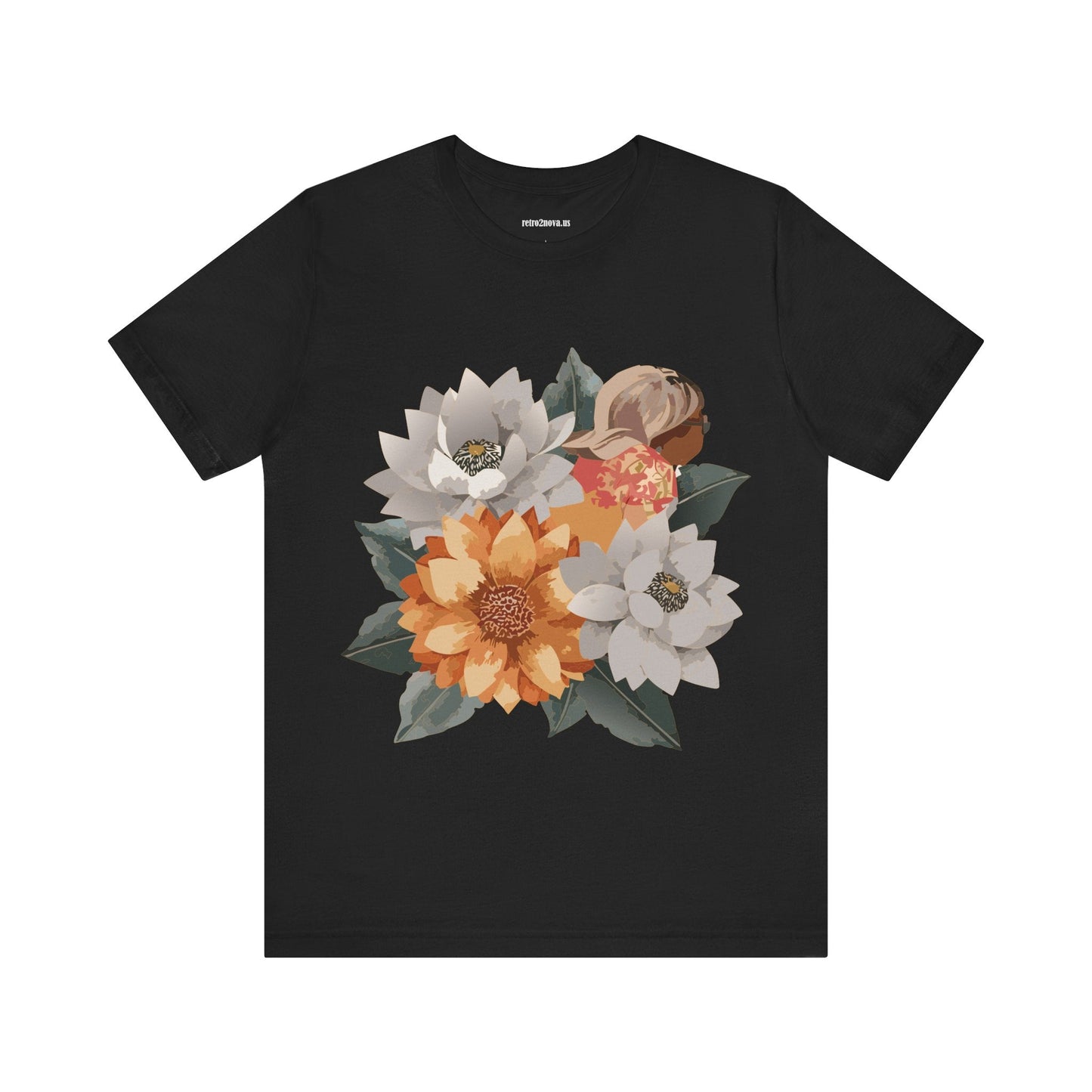 Retro2Nova Flowers Shirt Floral Shirt Unisex Floral Tee Lightweight Breathable Jersey