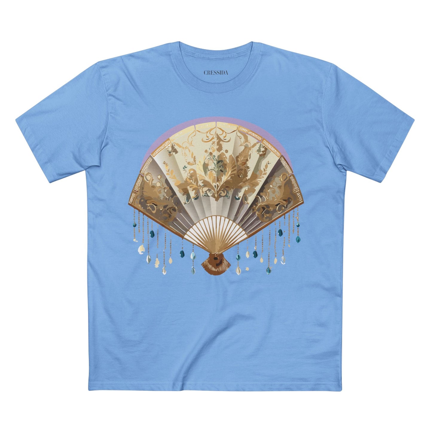 Antique Fan Graphic Design T-Shirt Unisex 100 Cotton Floral Carnival Artwork Tee 27