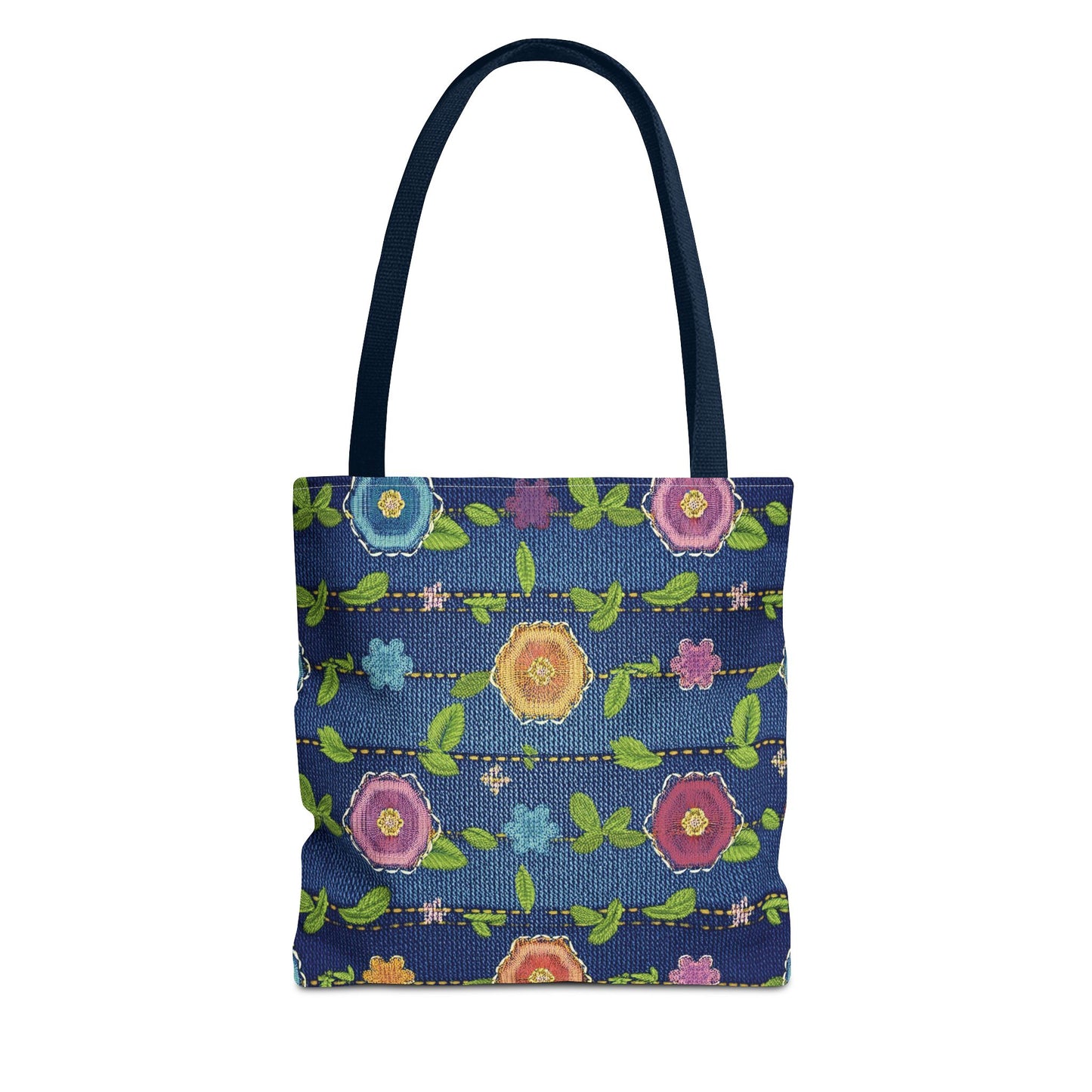 Denim Fabric Imitation Print Unisex Canvas Bag Poly Spun 3 Sizes Tote Bag 134