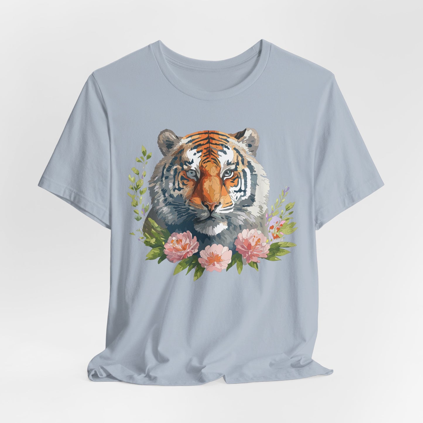 Floral Tiger Shirt, Animal Shirt, Tiger Tee, Unisex Tee, Floral T-shirt, T-Shirt with Animal
