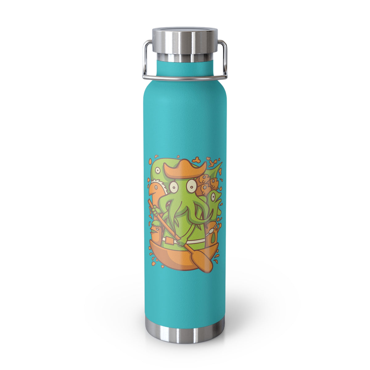 22oz Copper Insulated Water Bottle with Cartoon Design - CV76