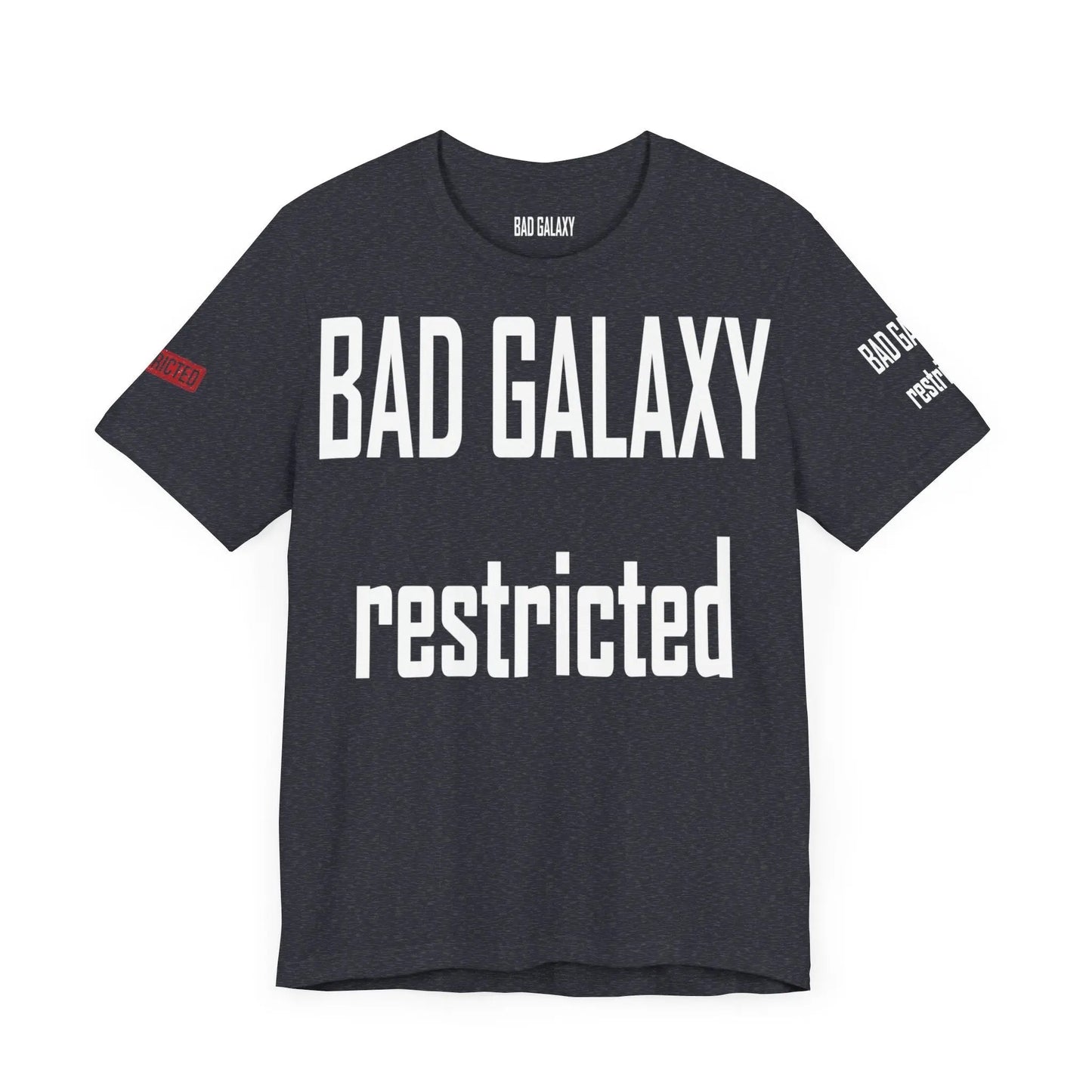Bad Galaxy Tee Shirt With Red Stamp Made To Order Lightweight 100 Percent Cotton Free Shipping