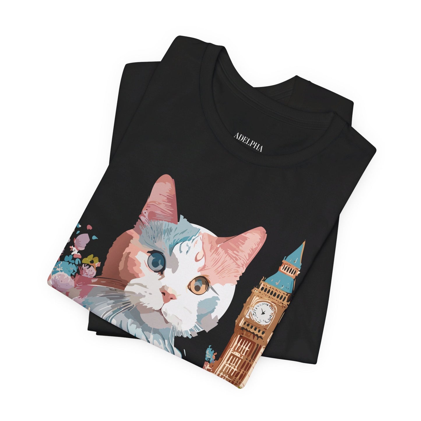 Unisex Cat Graphic Tee With Vintage Inspired Art By Adelpha Brand