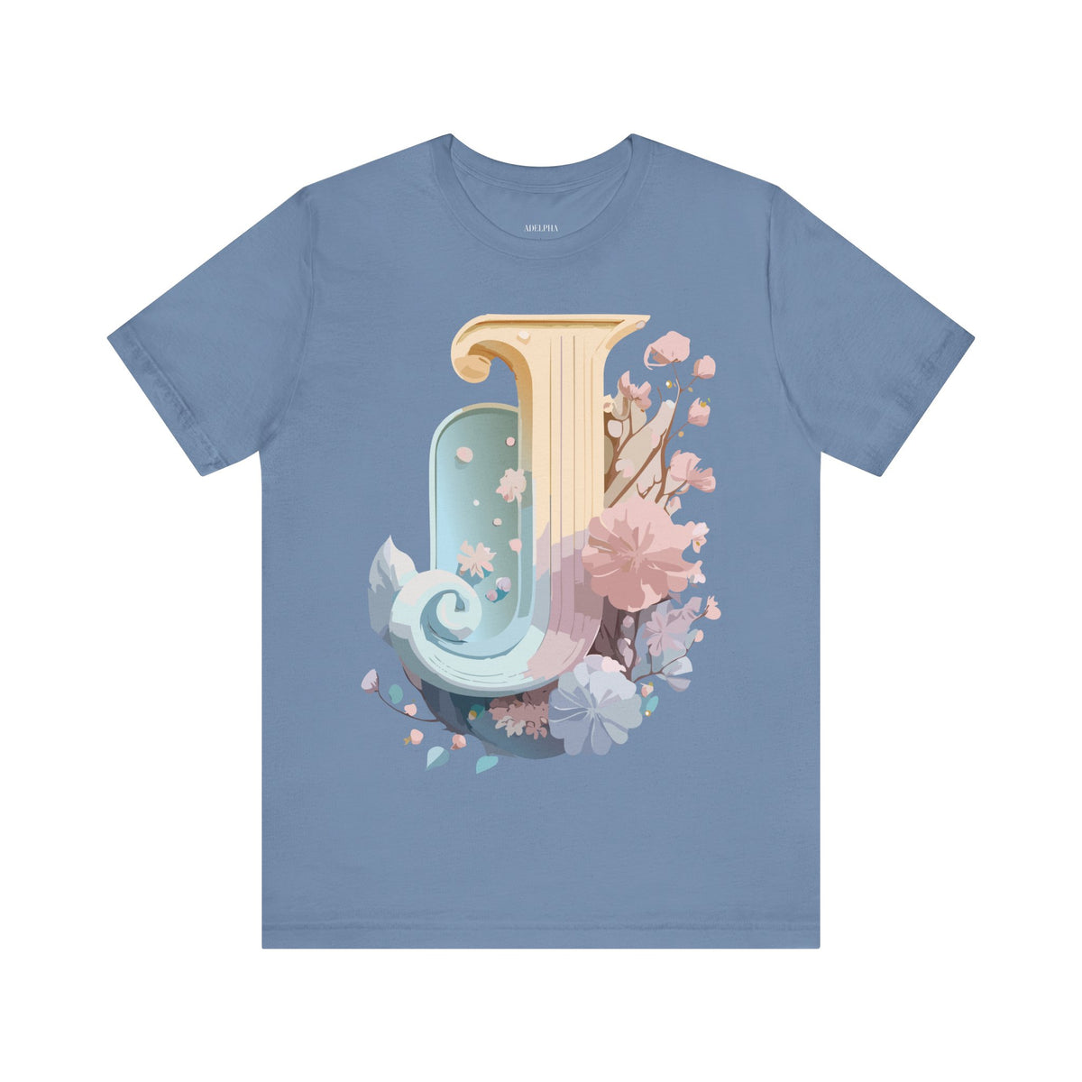Letter J Graphic Unisex Cotton Bella+Canvas Tee with Art Letter Design