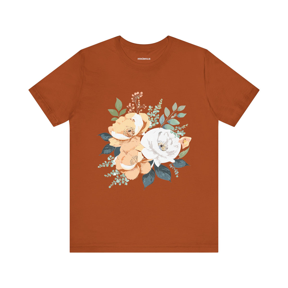 Floral Graphic Unisex Cotton Bella+Canvas Tee with Flowers Design ab14