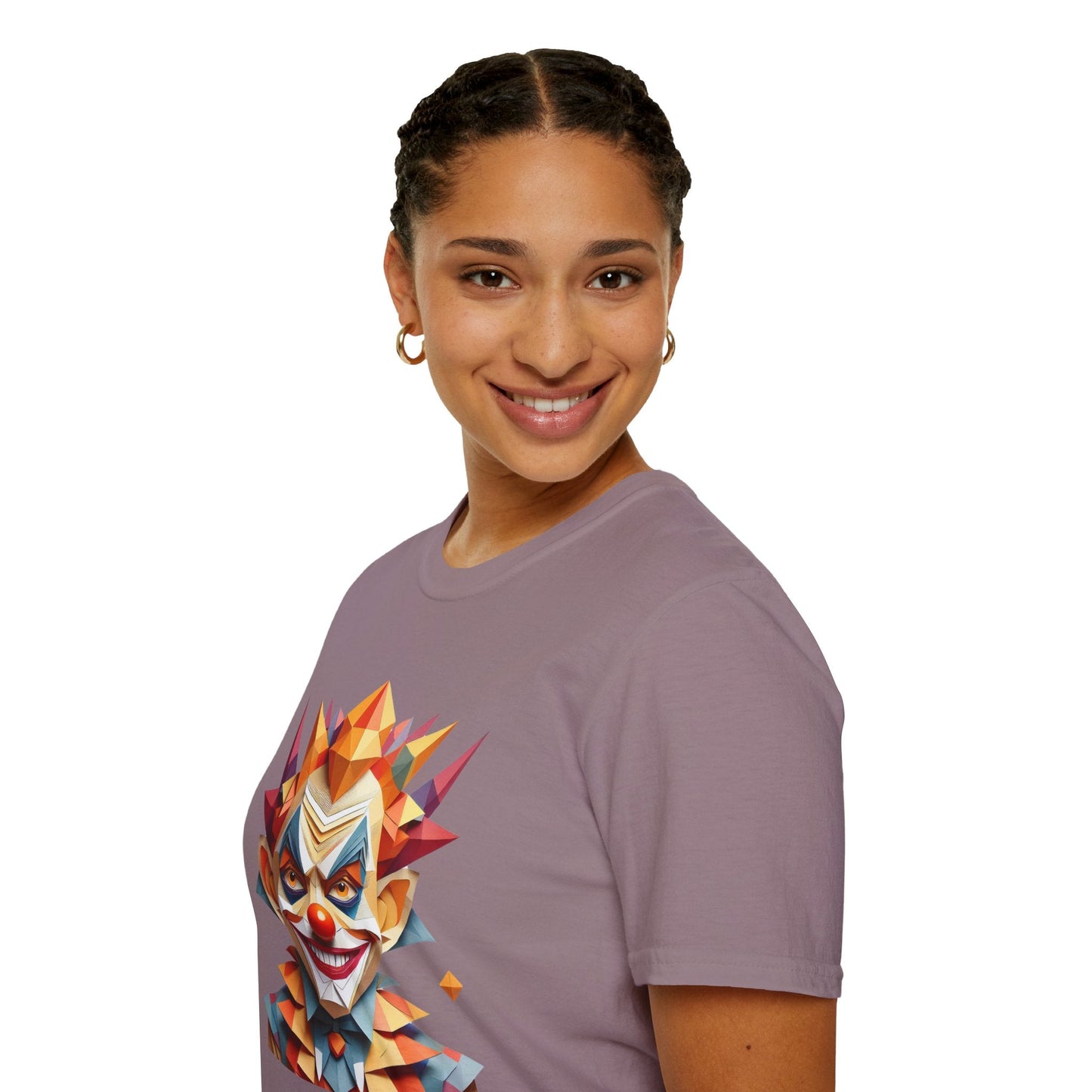 Unisex Clown Shirt With Funny Man Scary Man Circus Theme Tee Gildan Softstyle 64000