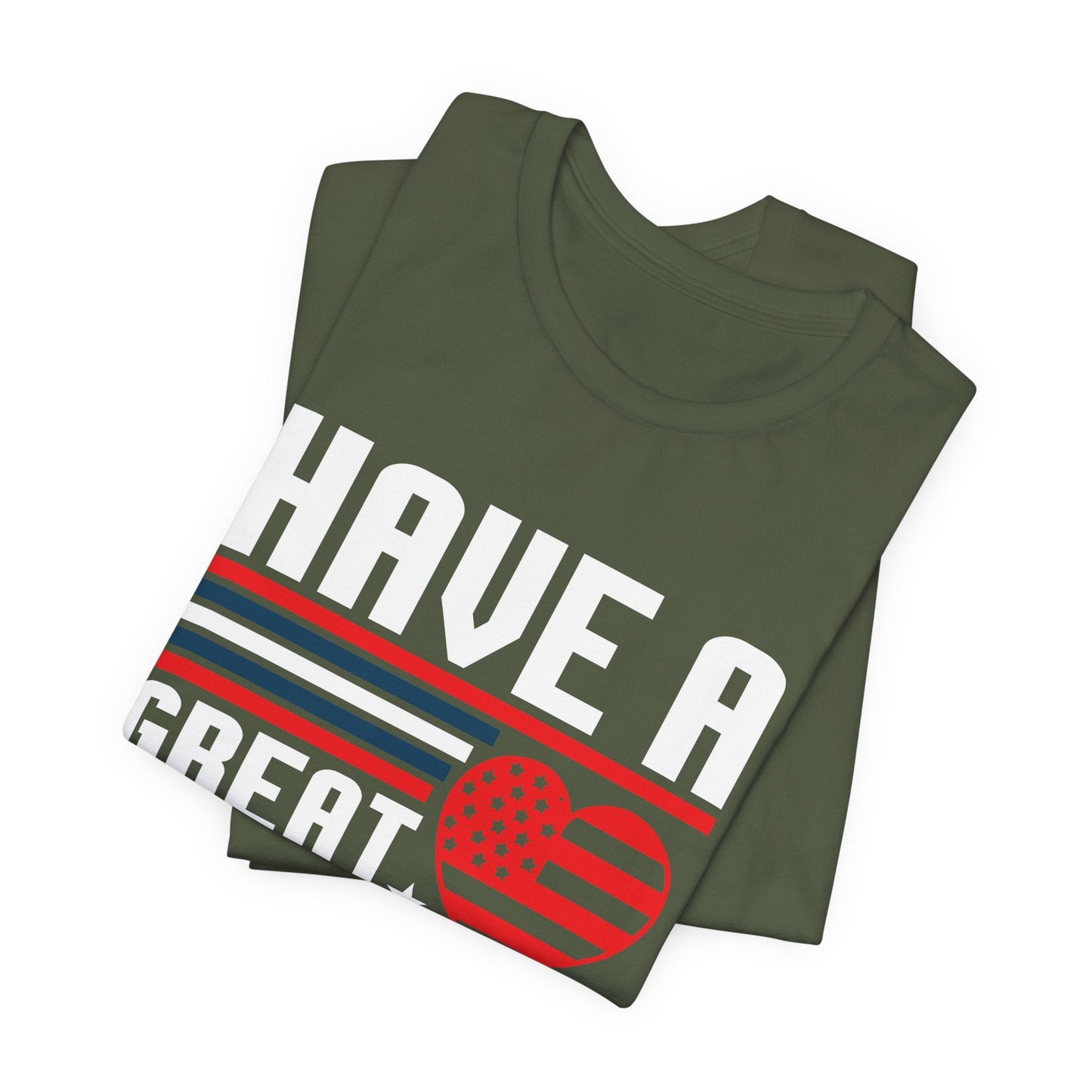4th of July American Flag Graphic Unisex Cotton T-Shirt 020
