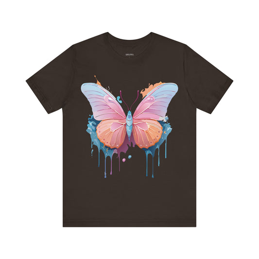 Butterfly Graphic Unisex Cotton Bella+Canvas Tee with Art Design n53