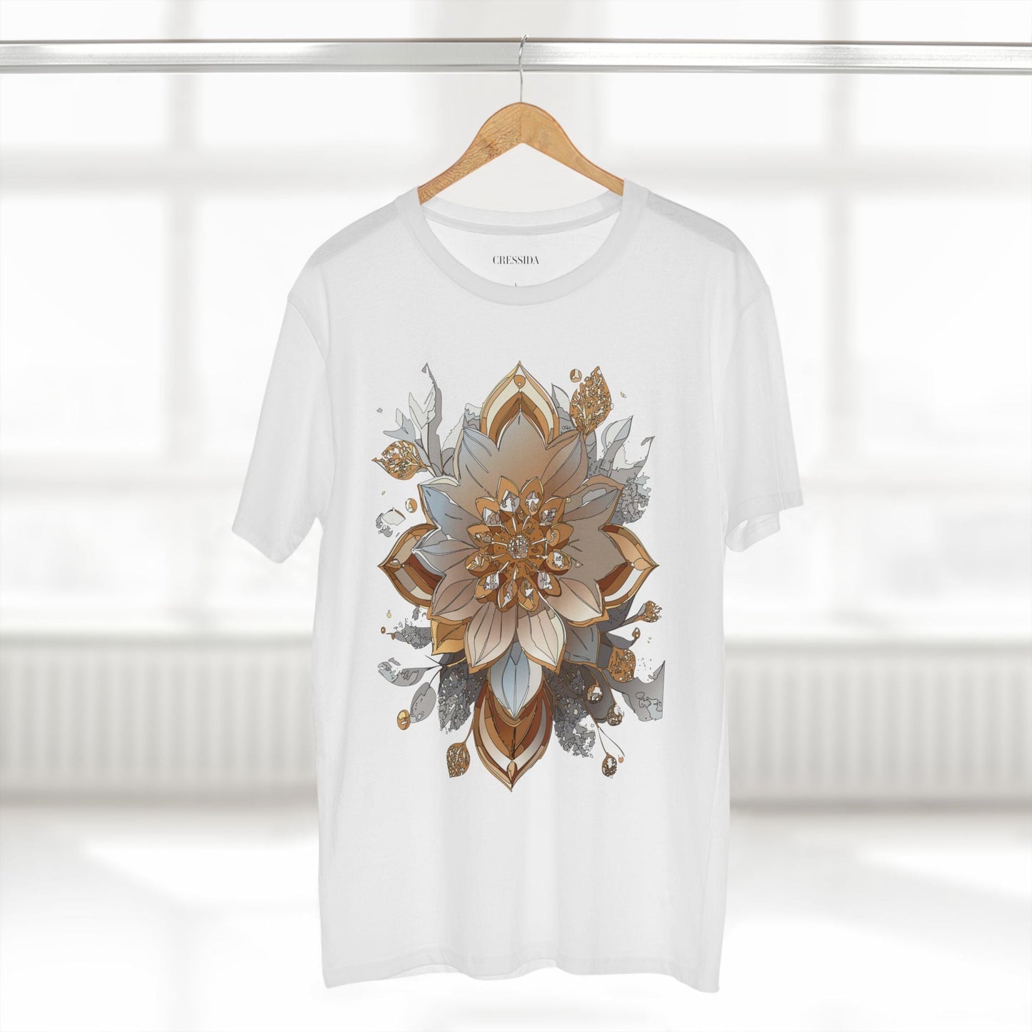 Floral Graphic T-Shirt Unisex 100 Cotton Art Design with Antique Flowers Tee 2