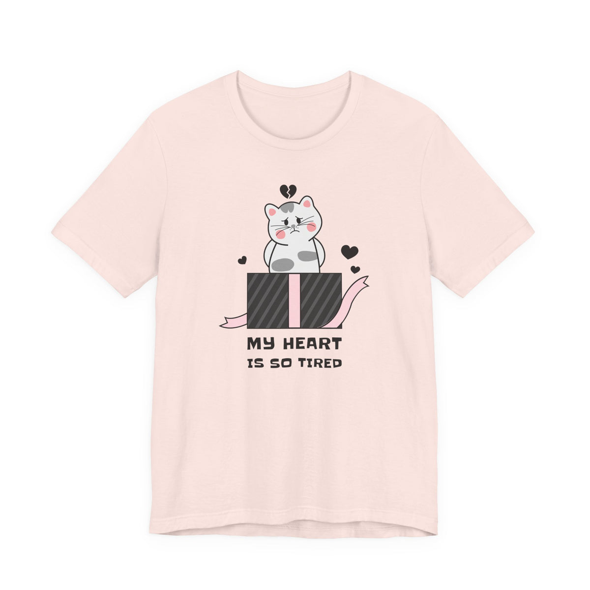 Cat Heart  Love Graphic Tee Shirt - Bella+Canvas Unisex 100 Cotton
