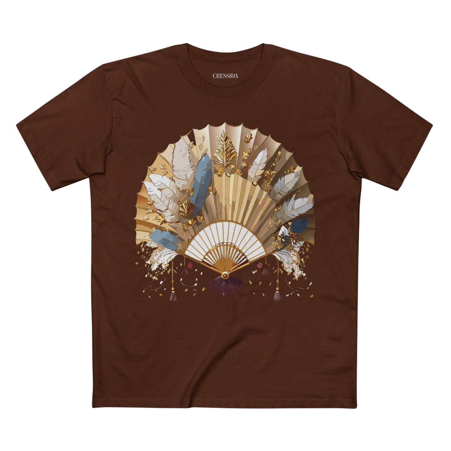 Antique Fan Graphic Design T-Shirt Unisex 100 Cotton Floral Carnival Artwork Tee 8