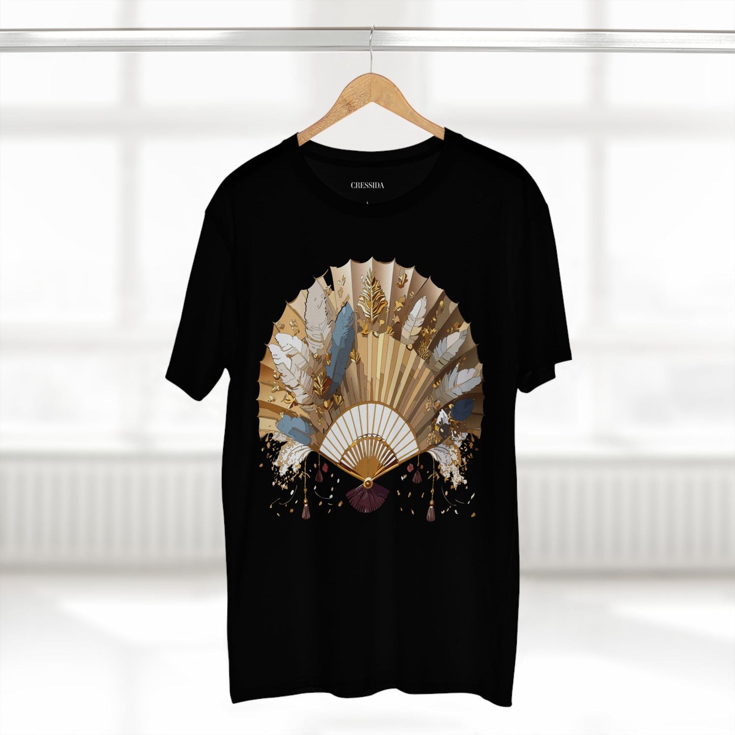 Antique Fan Graphic Design T-Shirt Unisex 100 Cotton Floral Carnival Artwork Tee 8