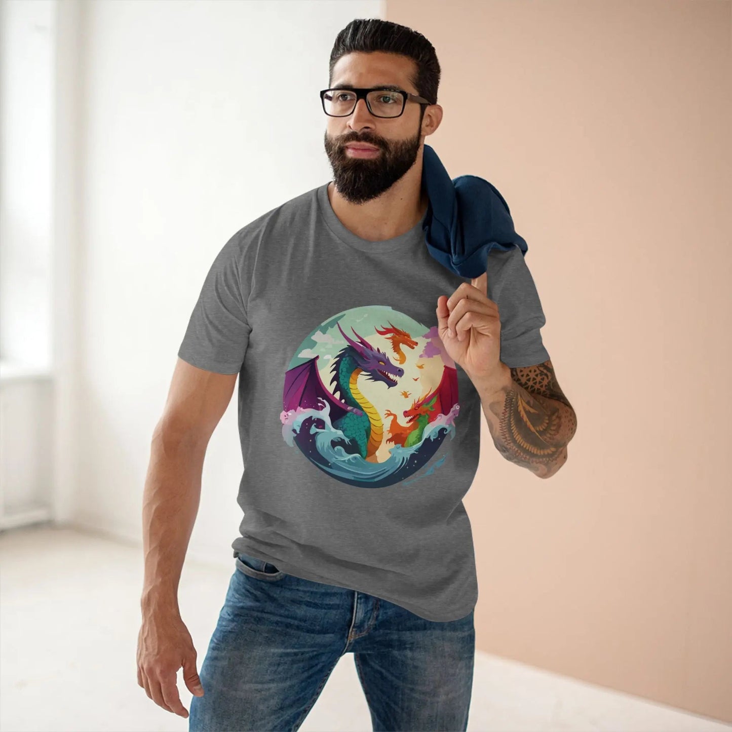 Dragon Graphic Unisex 100 Cotton Staple Tee 14