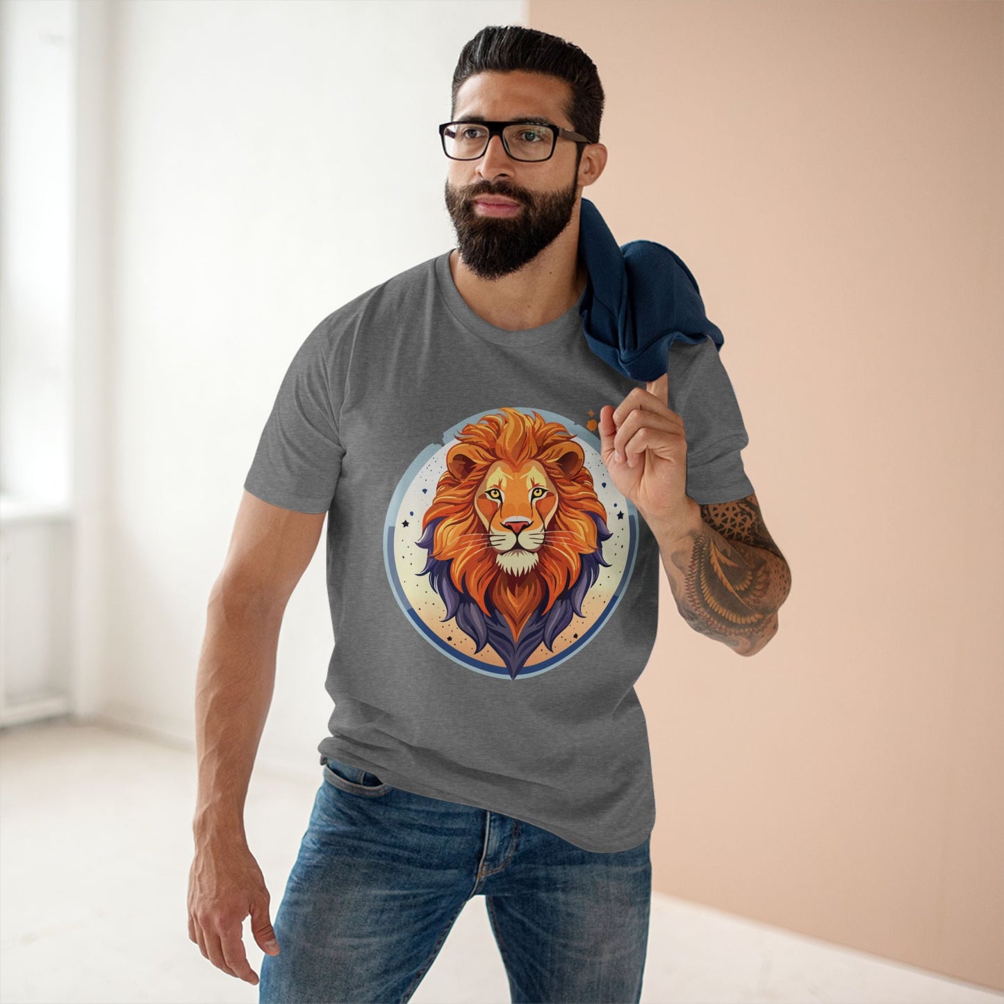 Unisex Premium Cotton Lion Art Tee Shirt By Retro2Nova Original Artwork Collection For Everyday Comfort