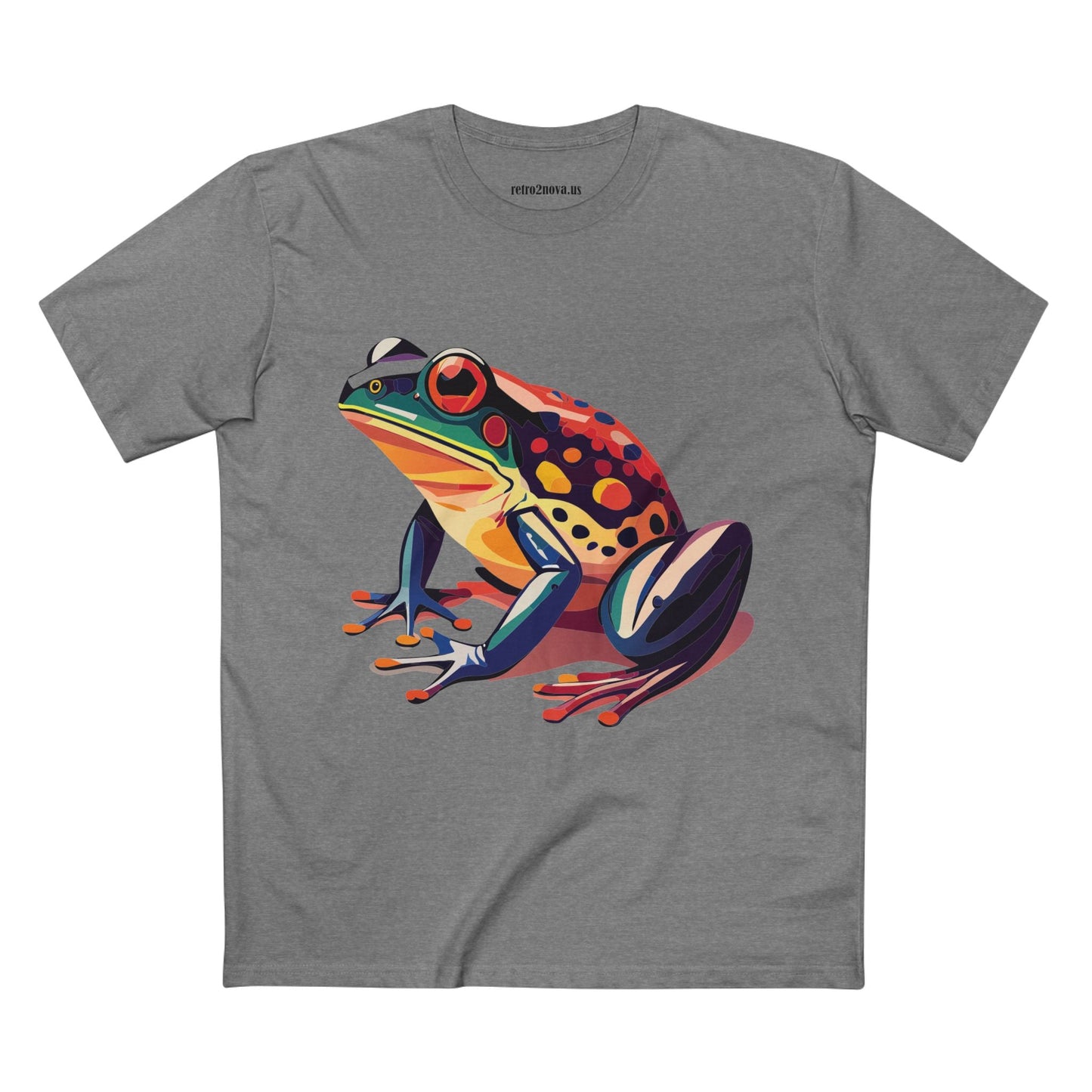 Unisex Frog Animal Shirt Art Tee By Retro2Nova Premium Cotton Staple Tee With Original Custom Artwork