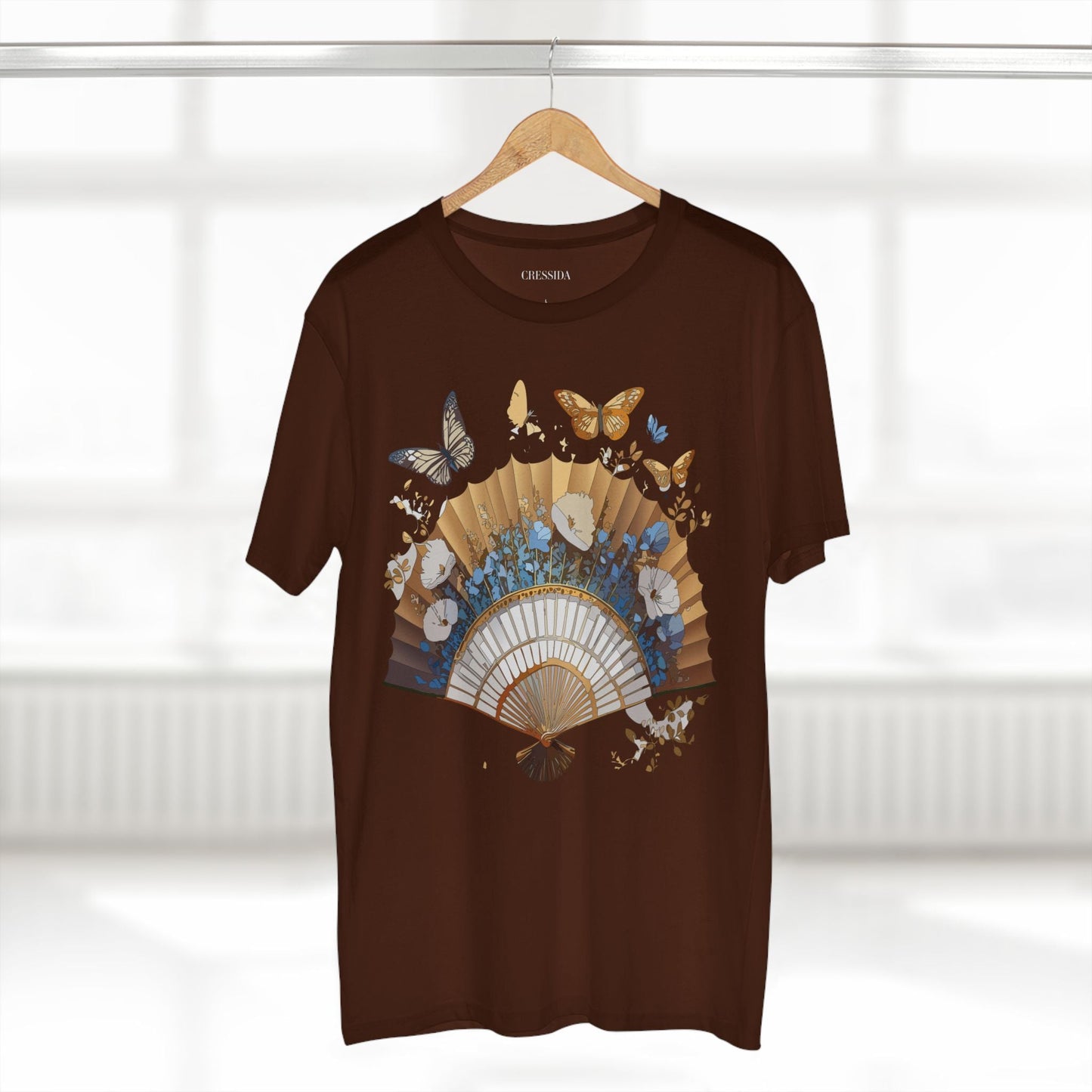 Antique Fan Graphic Design T-Shirt Unisex 100 Cotton Floral Carnival Artwork Tee 1